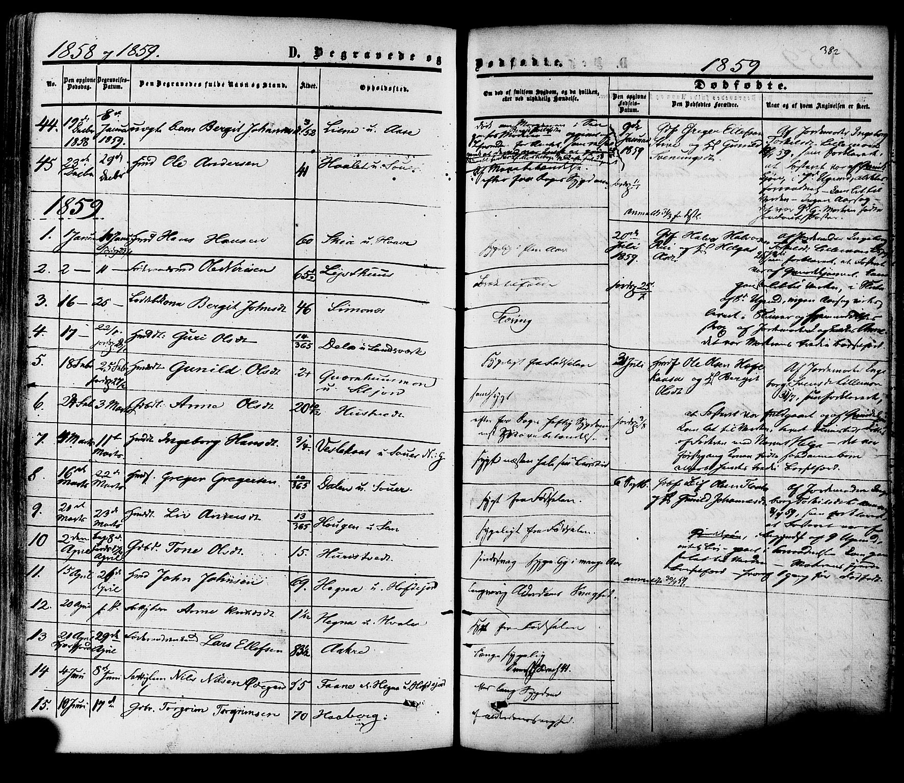 Heddal kirkebøker, SAKO/A-268/F/Fa/L0007: Parish register (official) no. I 7, 1855-1877, p. 382