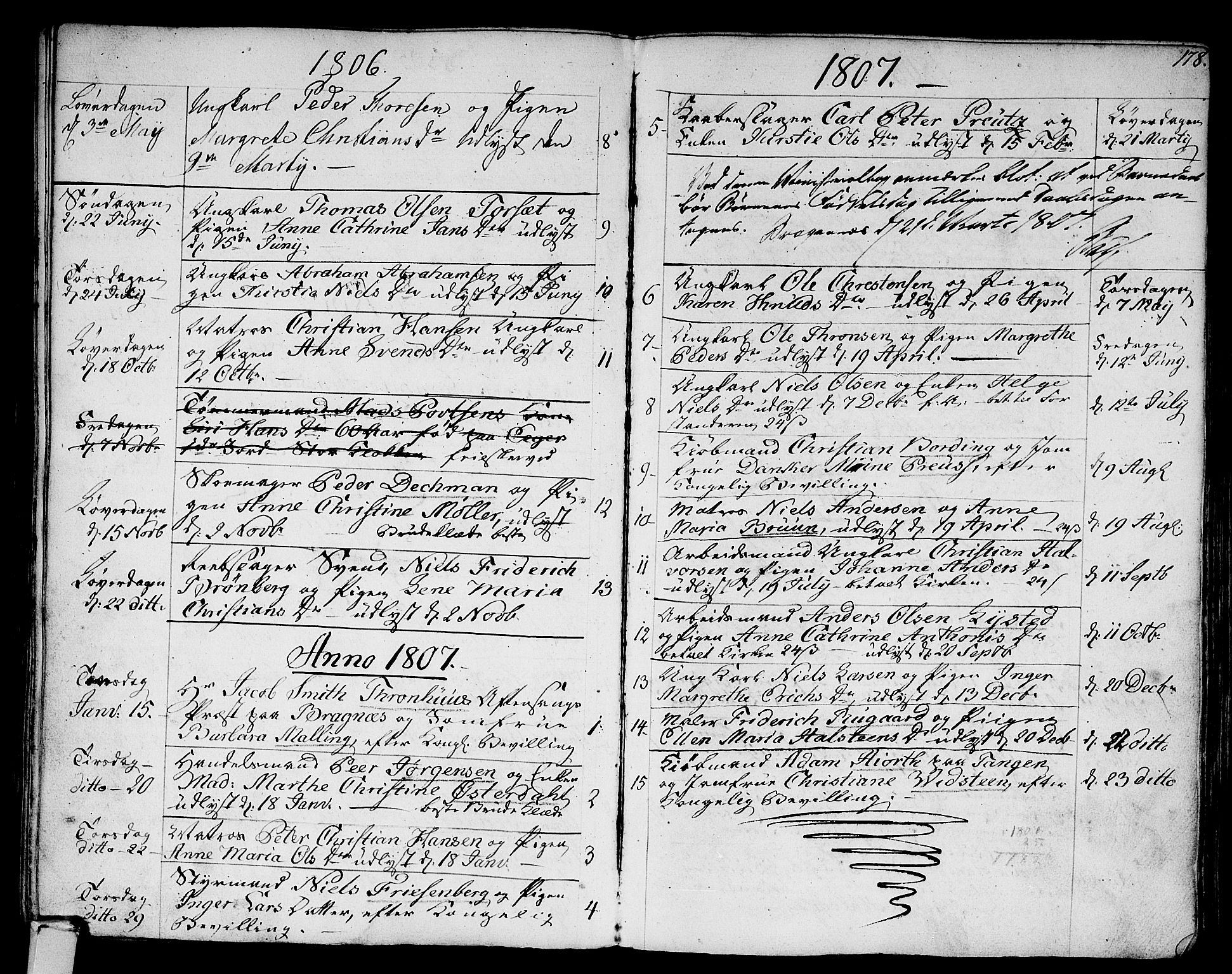 Strømsø kirkebøker, AV/SAKO-A-246/F/Fa/L0010: Parish register (official) no. I 10, 1792-1822, p. 178