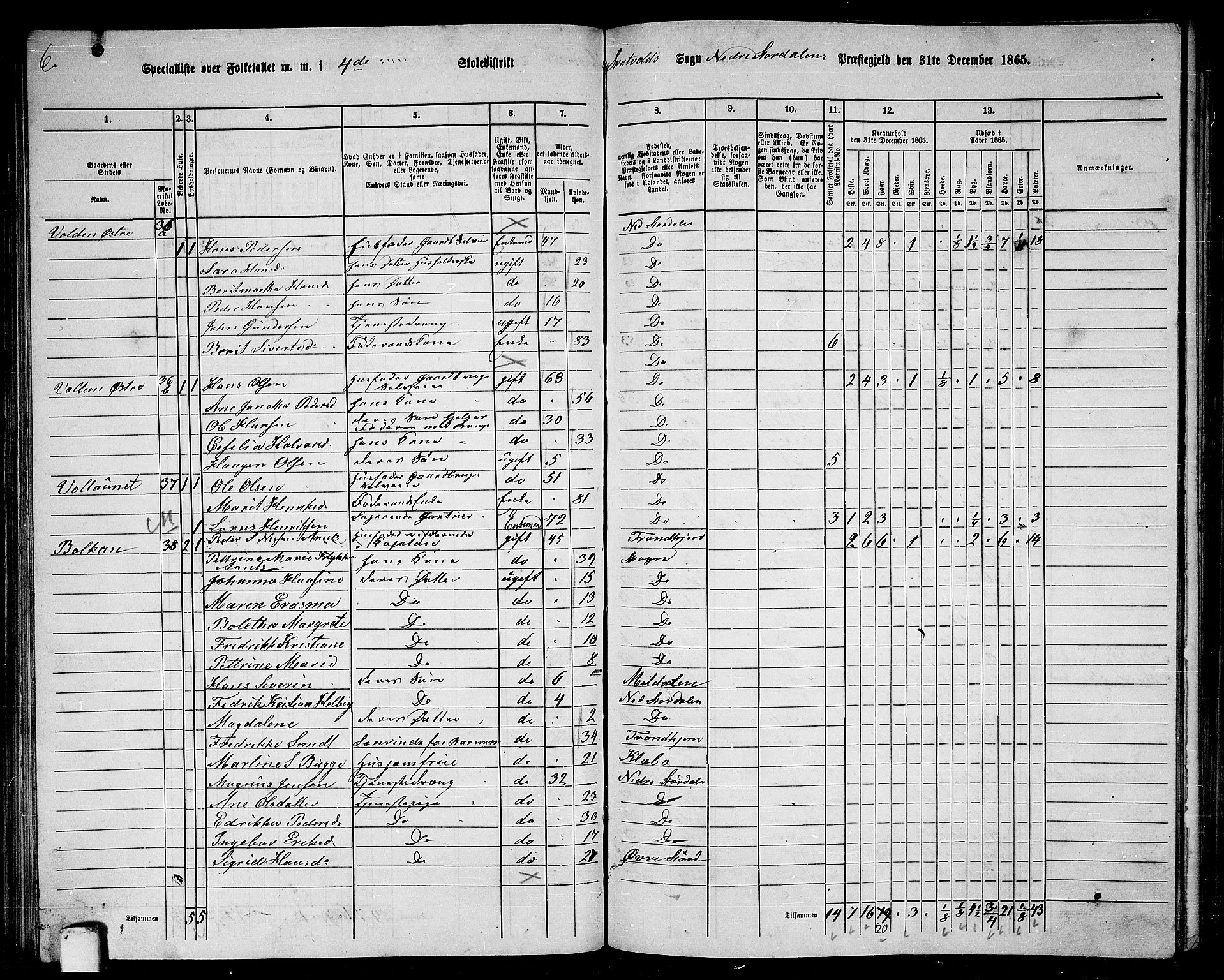 RA, 1865 census for Nedre Stjørdal, 1865, p. 75