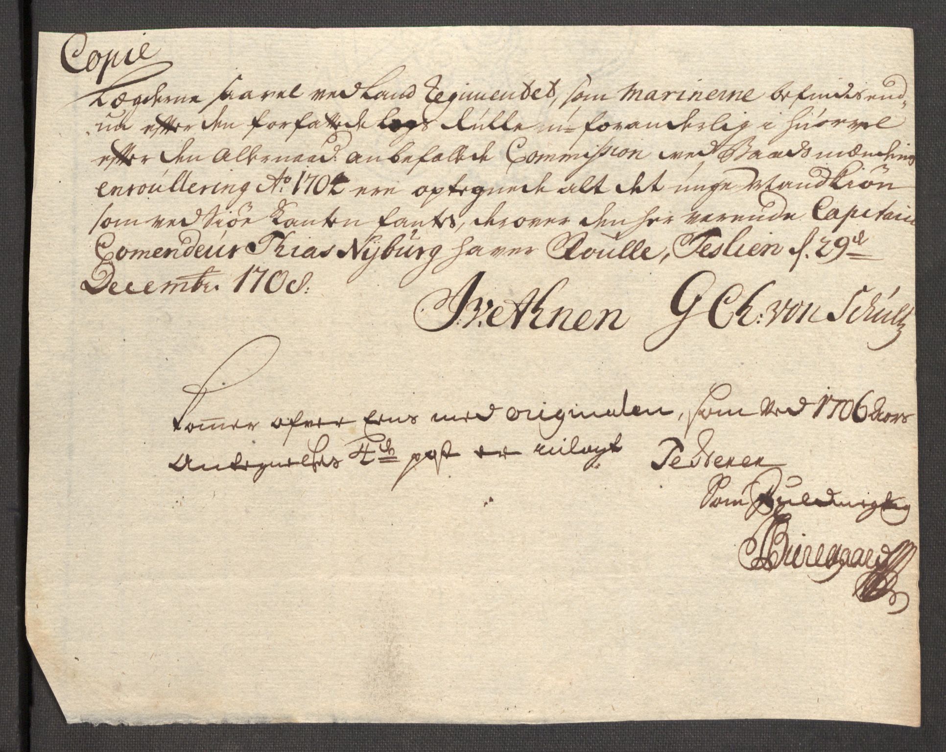 Rentekammeret inntil 1814, Reviderte regnskaper, Fogderegnskap, AV/RA-EA-4092/R57/L3857: Fogderegnskap Fosen, 1706-1707, p. 473