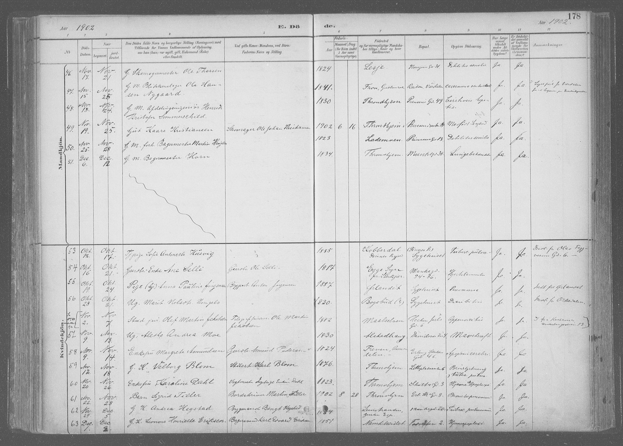 Ministerialprotokoller, klokkerbøker og fødselsregistre - Sør-Trøndelag, AV/SAT-A-1456/601/L0064: Parish register (official) no. 601A31, 1891-1911, p. 178