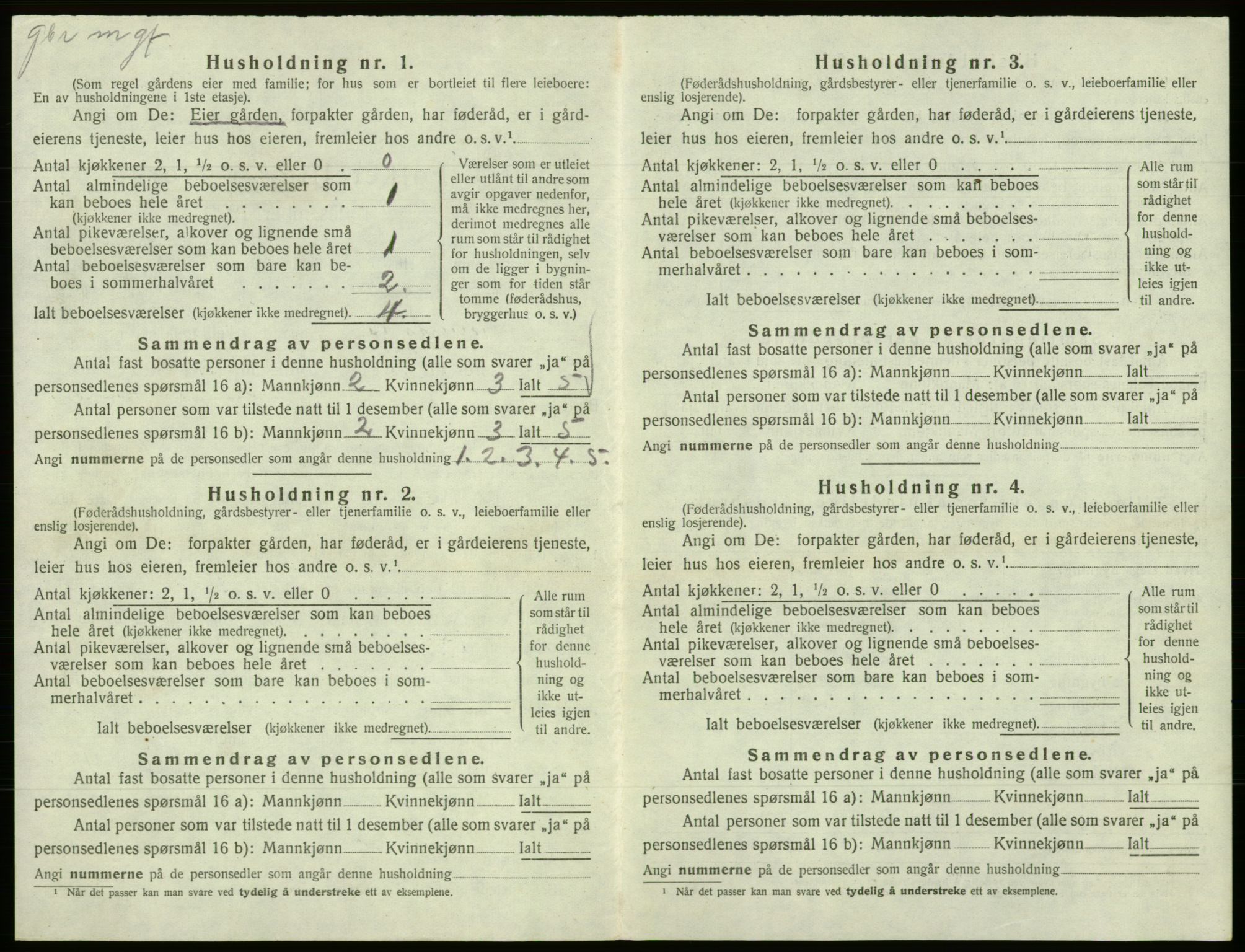 SAB, 1920 census for Samnanger, 1920, p. 195