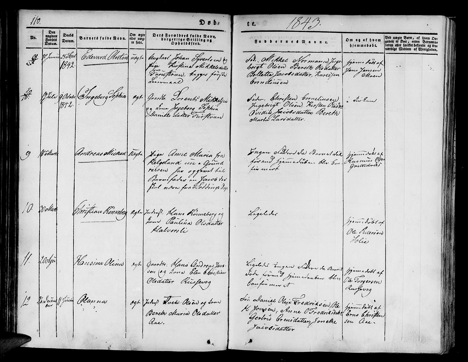 Tranøy sokneprestkontor, SATØ/S-1313/I/Ia/Iaa/L0005kirke: Parish register (official) no. 5, 1829-1844, p. 110