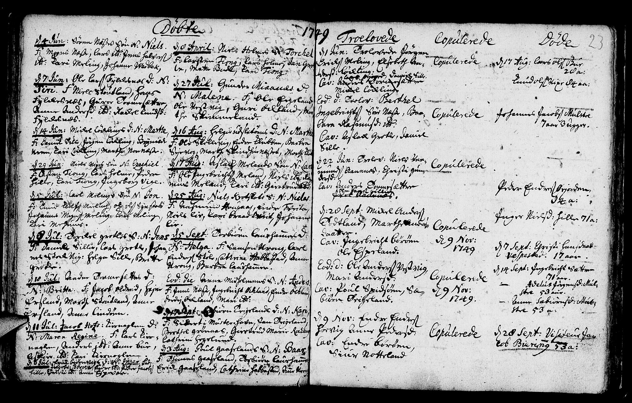 Finnås sokneprestembete, SAB/A-99925/H/Ha/Haa/Haaa/L0002: Parish register (official) no. A 2, 1744-1764, p. 23