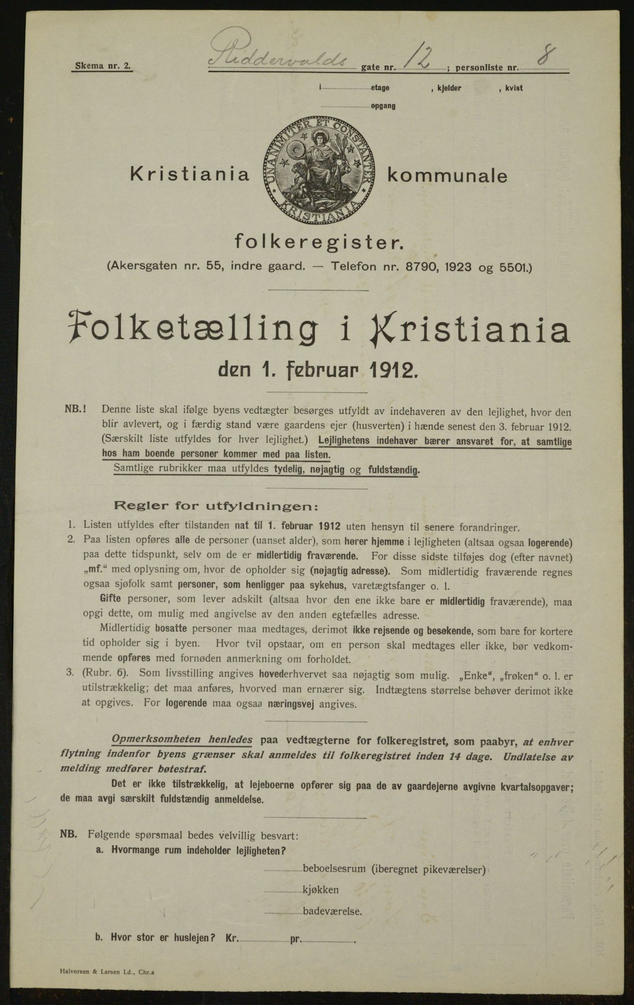 OBA, Municipal Census 1912 for Kristiania, 1912, p. 83370