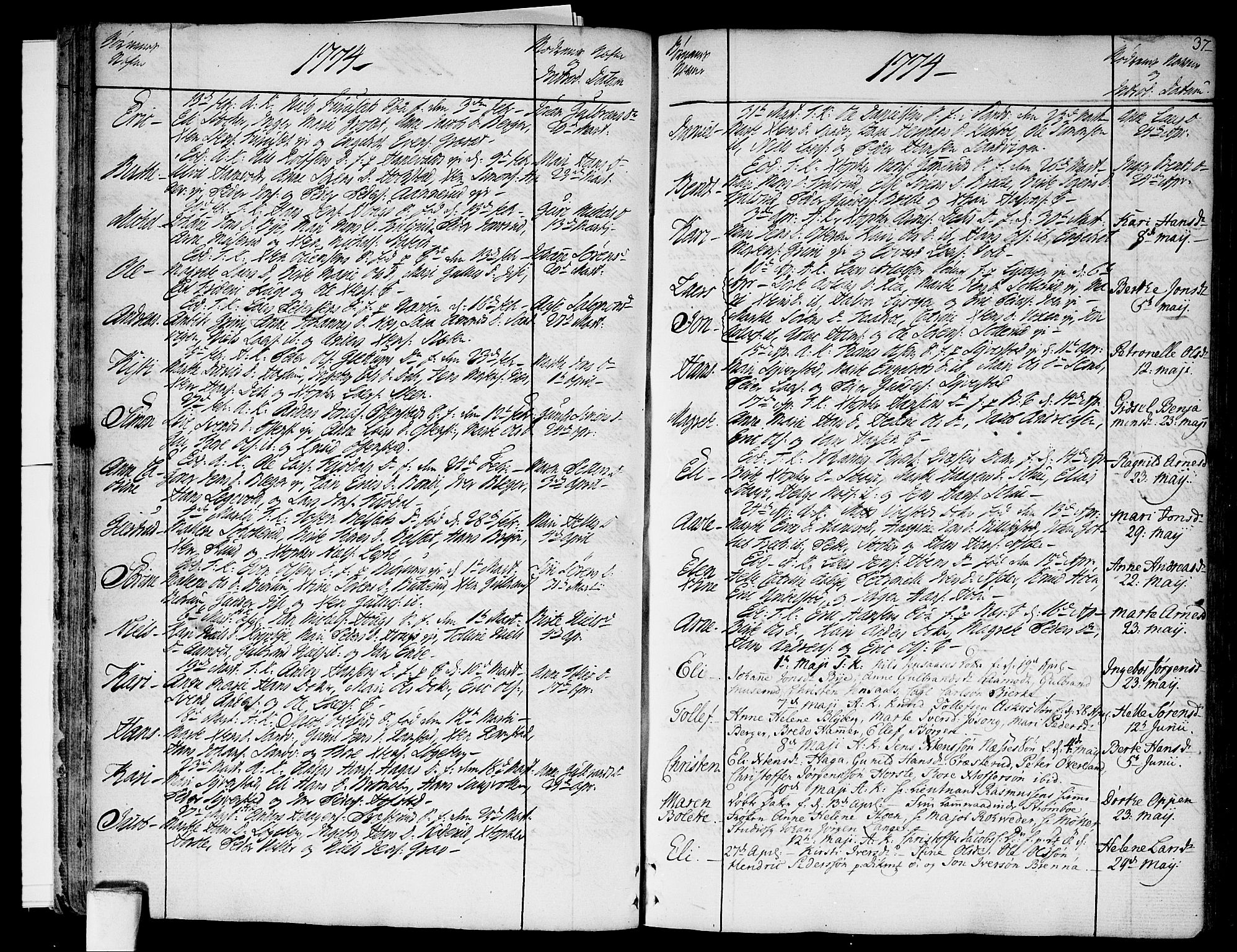 Asker prestekontor Kirkebøker, AV/SAO-A-10256a/F/Fa/L0003: Parish register (official) no. I 3, 1767-1807, p. 37