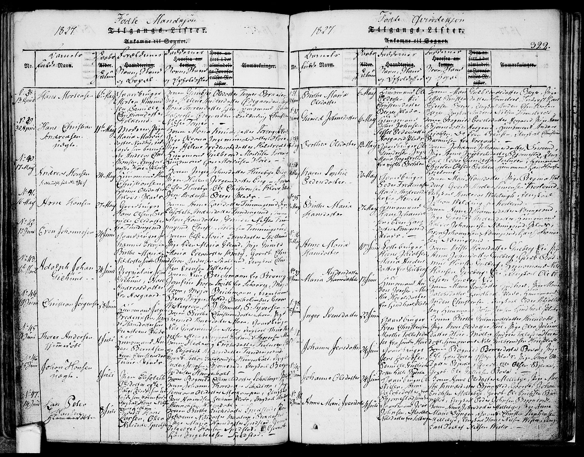 Eidsberg prestekontor Kirkebøker, AV/SAO-A-10905/F/Fa/L0007: Parish register (official) no. I 7, 1814-1832, p. 322