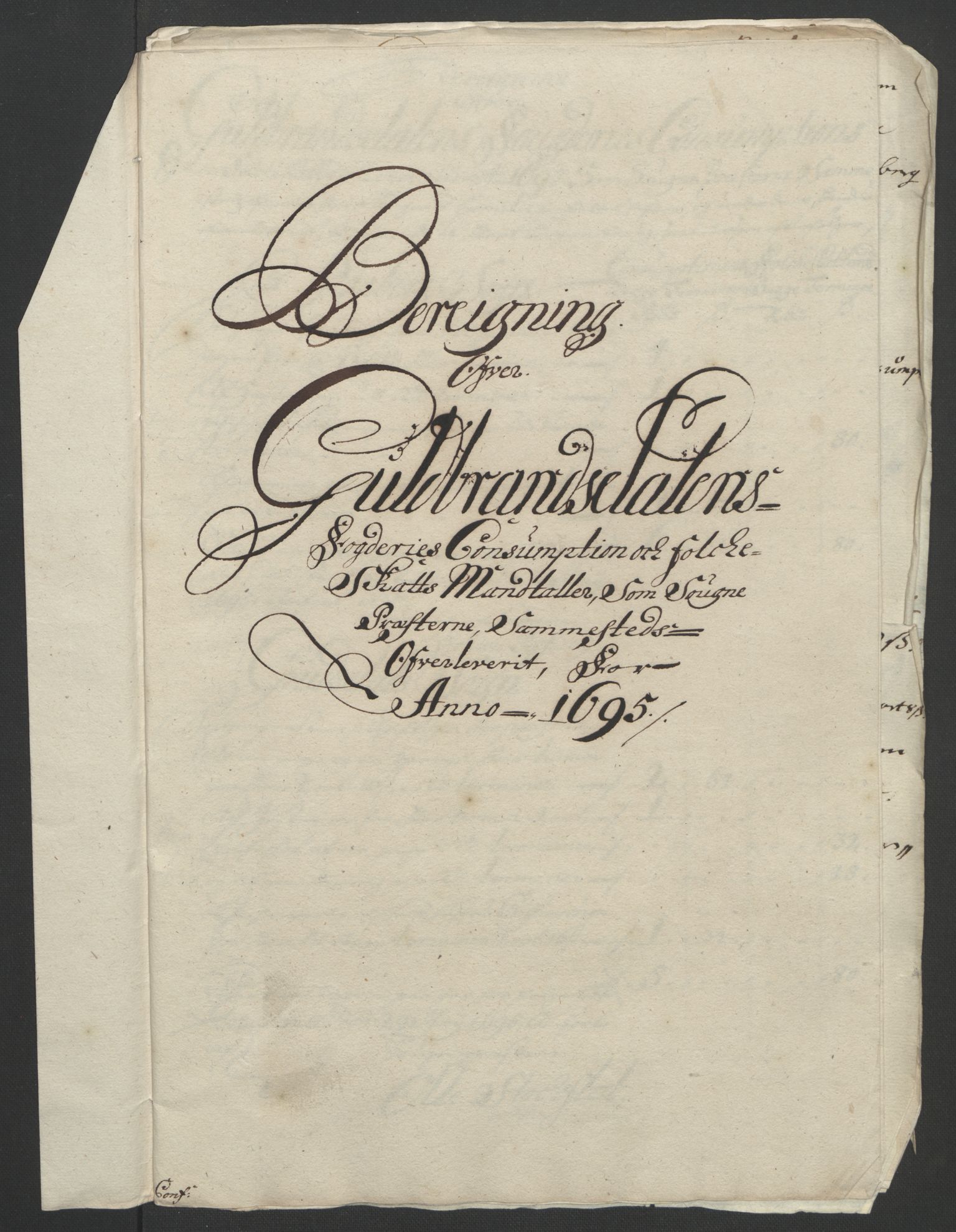 Rentekammeret inntil 1814, Reviderte regnskaper, Fogderegnskap, RA/EA-4092/R17/L1169: Fogderegnskap Gudbrandsdal, 1695, p. 139