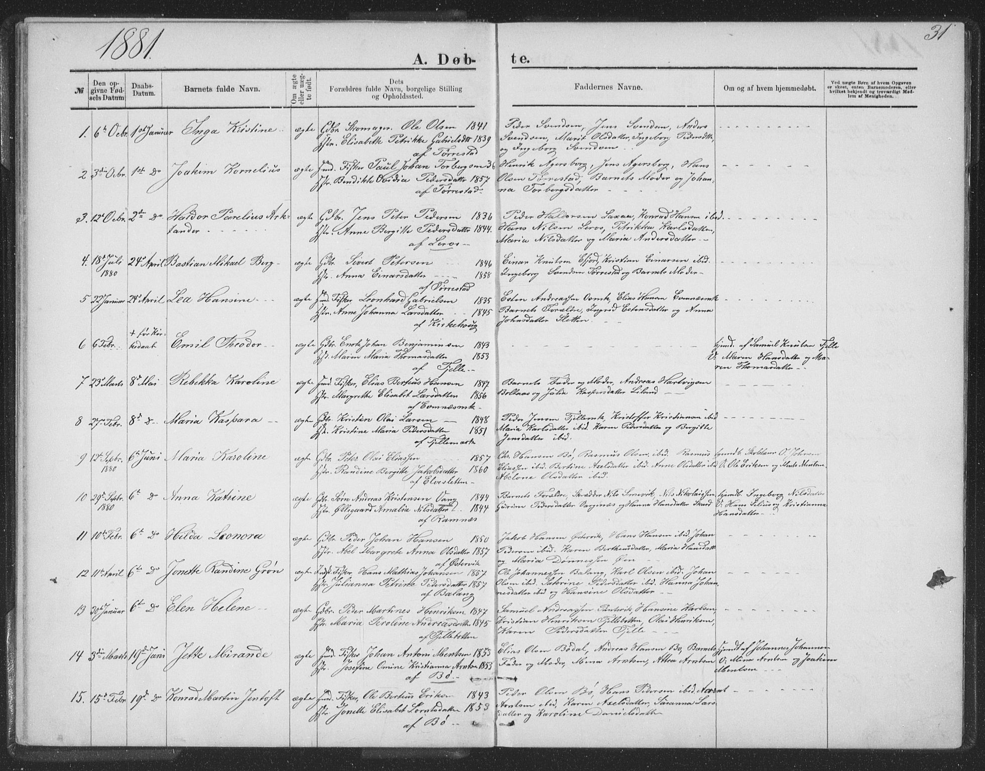 Ministerialprotokoller, klokkerbøker og fødselsregistre - Nordland, SAT/A-1459/863/L0913: Parish register (copy) no. 863C03, 1877-1885, p. 31