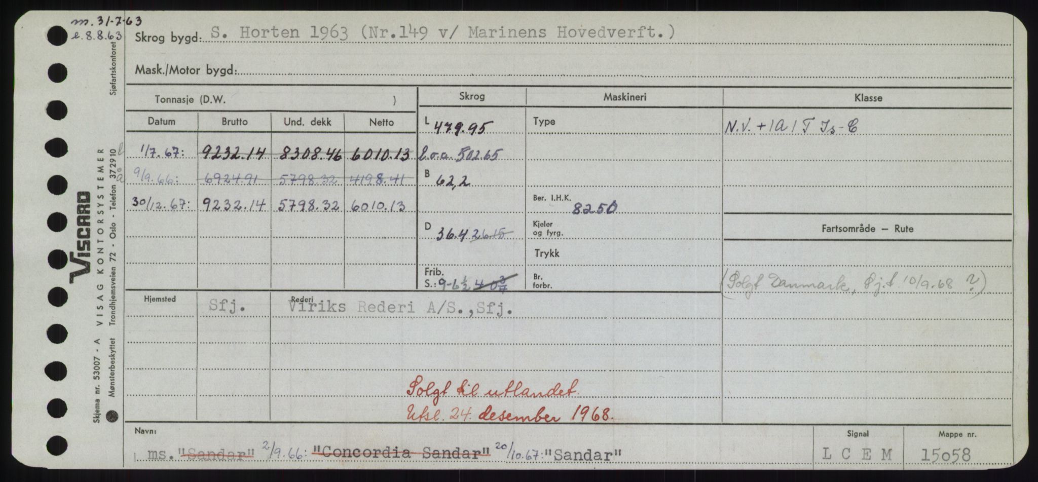 Sjøfartsdirektoratet med forløpere, Skipsmålingen, RA/S-1627/H/Hd/L0032: Fartøy, San-Seve, p. 35