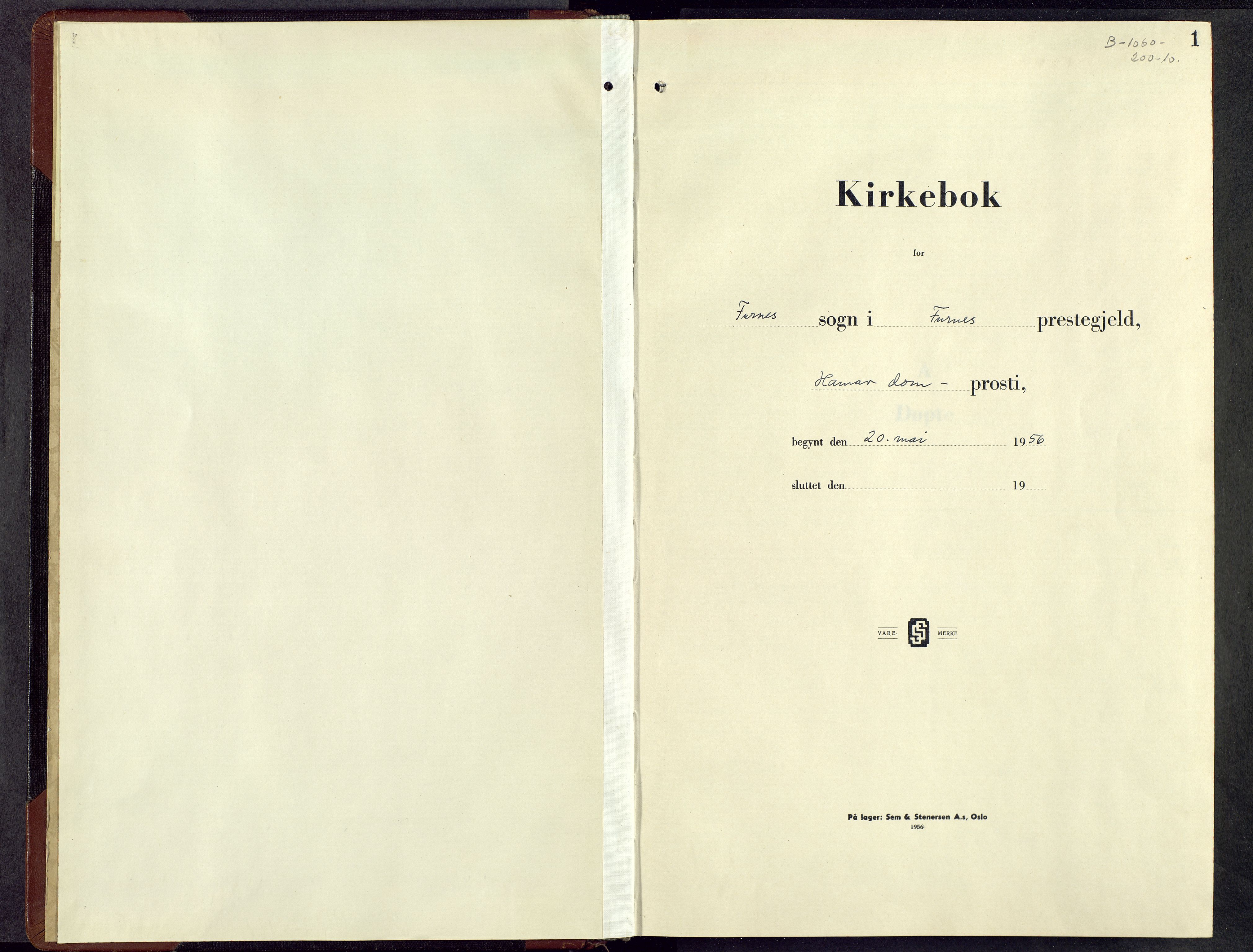 Furnes prestekontor, AV/SAH-PREST-012/L/La/L0003: Parish register (copy) no. 3, 1956-1970, p. 0b-1a