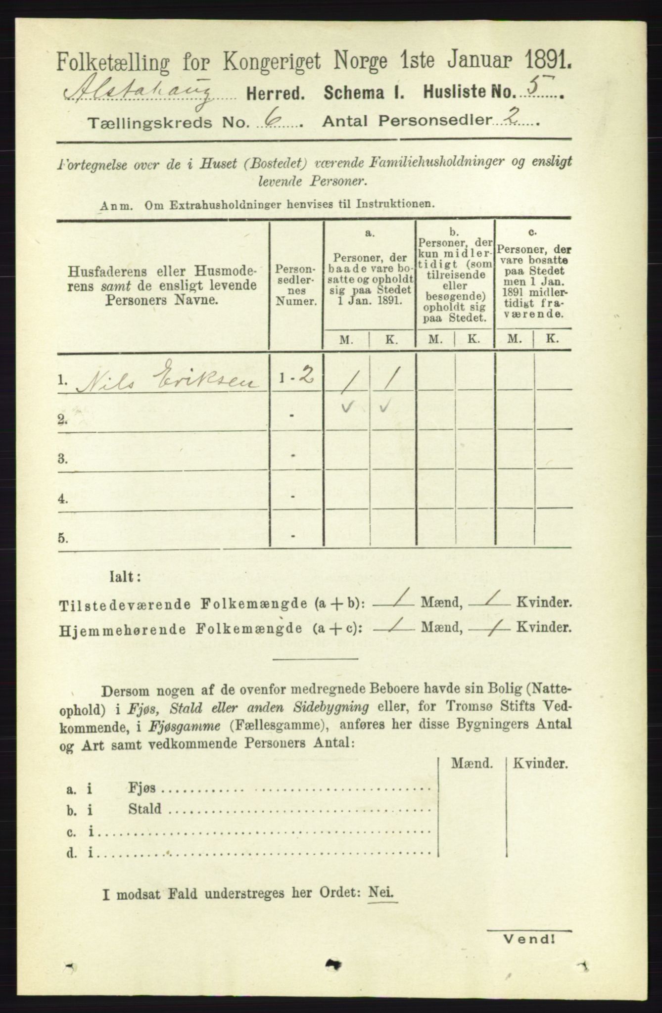 RA, 1891 census for 1820 Alstahaug, 1891, p. 2049