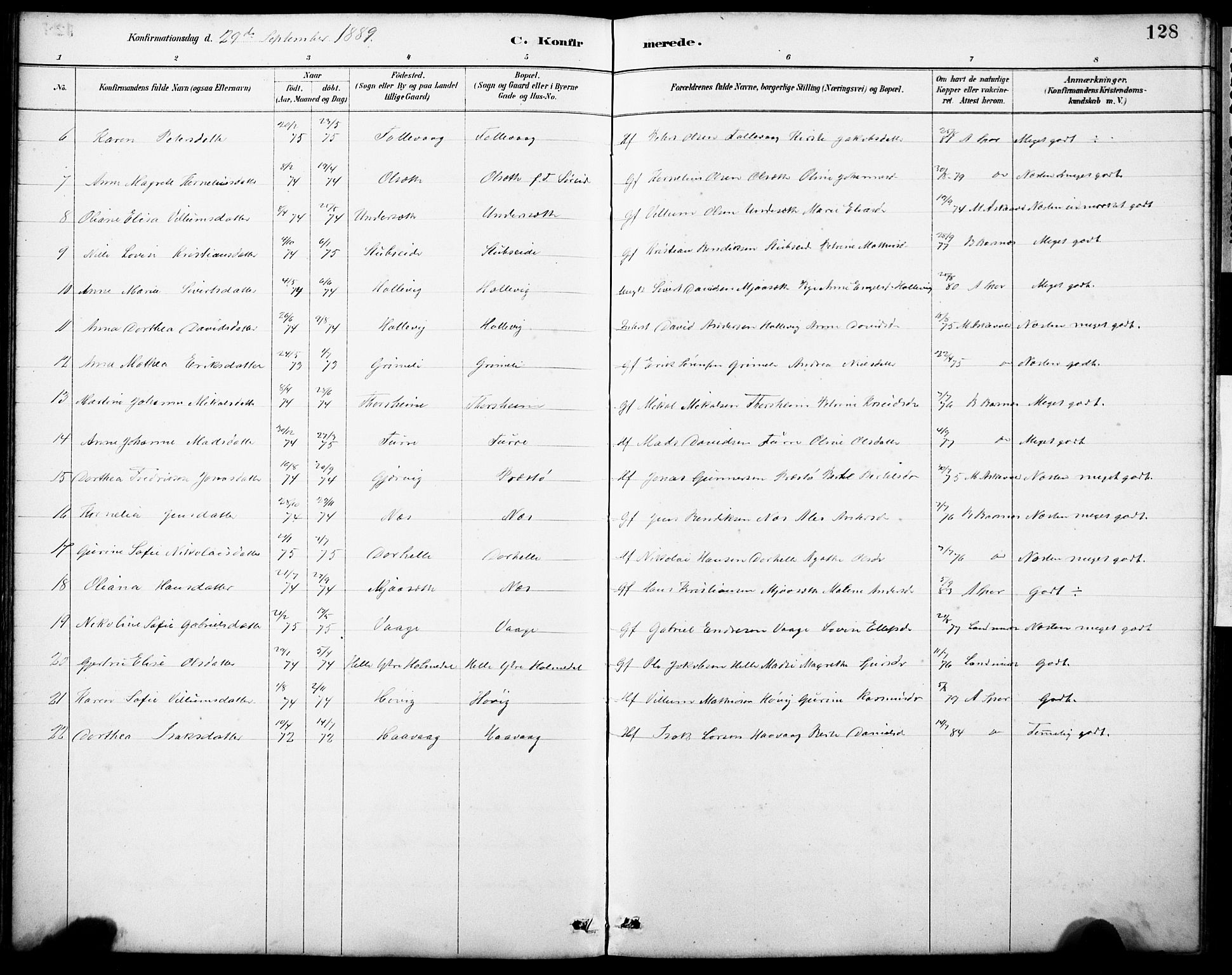 Askvoll sokneprestembete, SAB/A-79501/H/Hab/Haba/L0003: Parish register (copy) no. A 3, 1886-1928, p. 128
