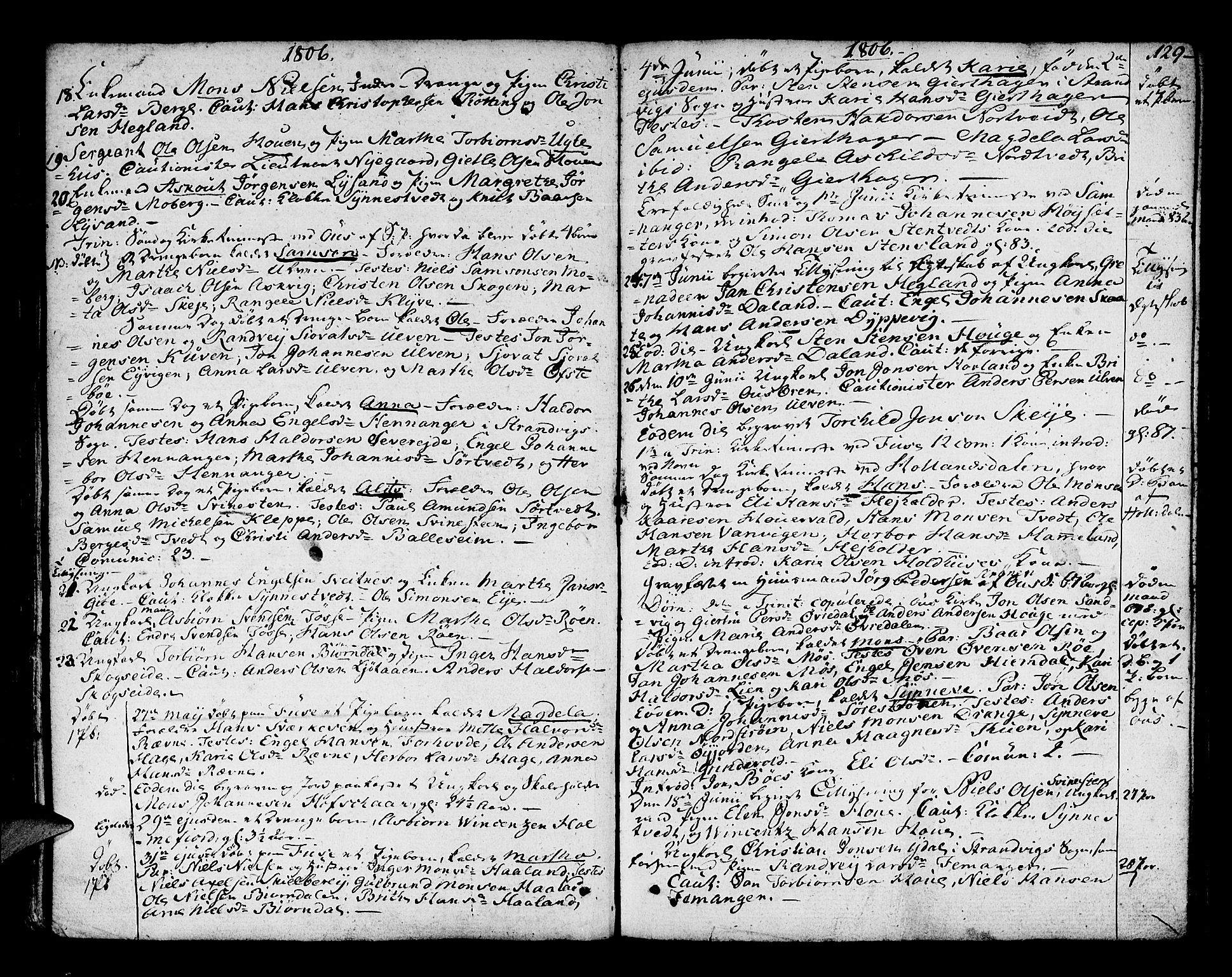Os sokneprestembete, SAB/A-99929: Parish register (official) no. A 11, 1789-1815, p. 129