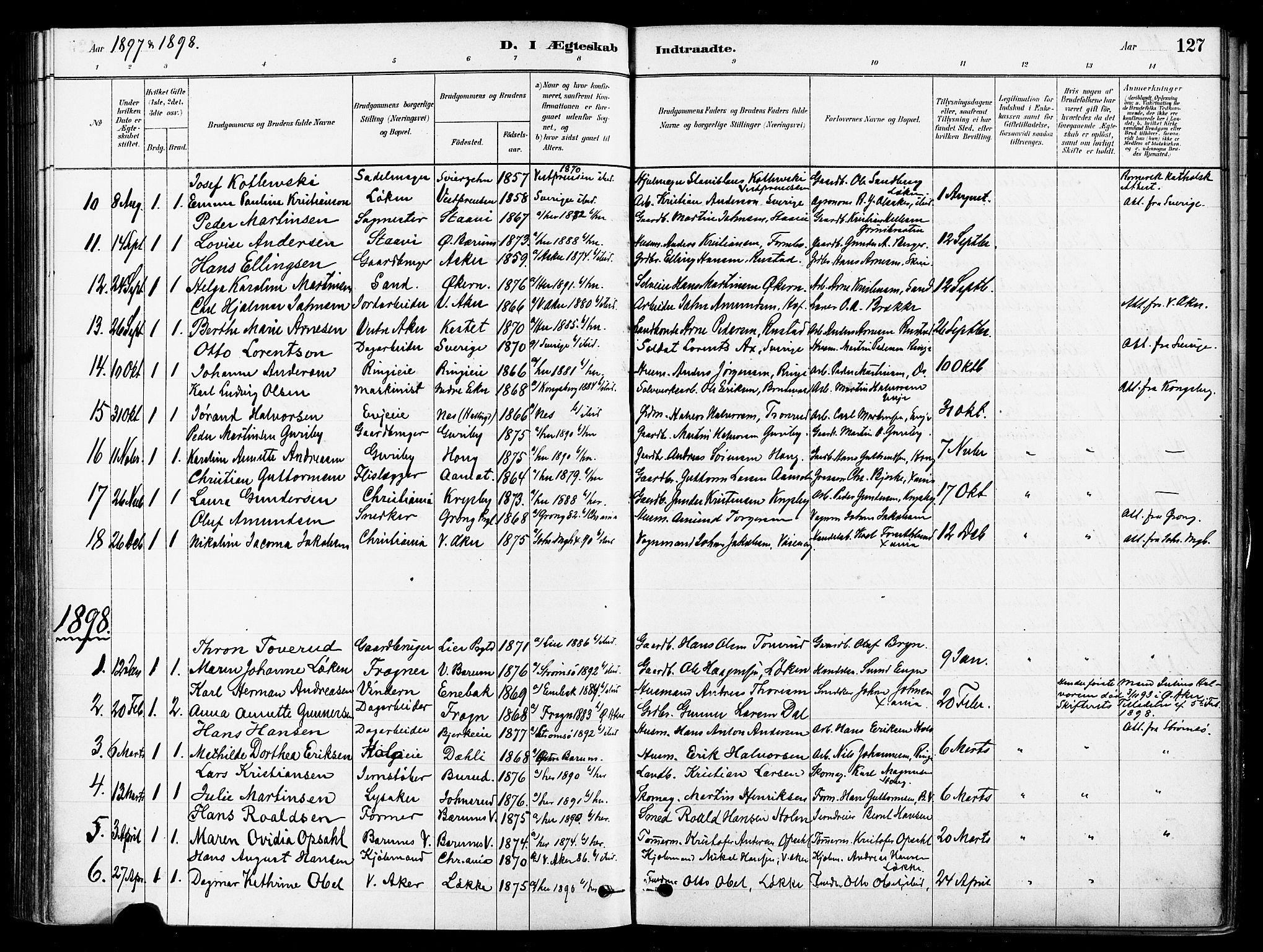 Asker prestekontor Kirkebøker, SAO/A-10256a/F/Fb/L0002: Parish register (official) no. II 2, 1879-1921, p. 127
