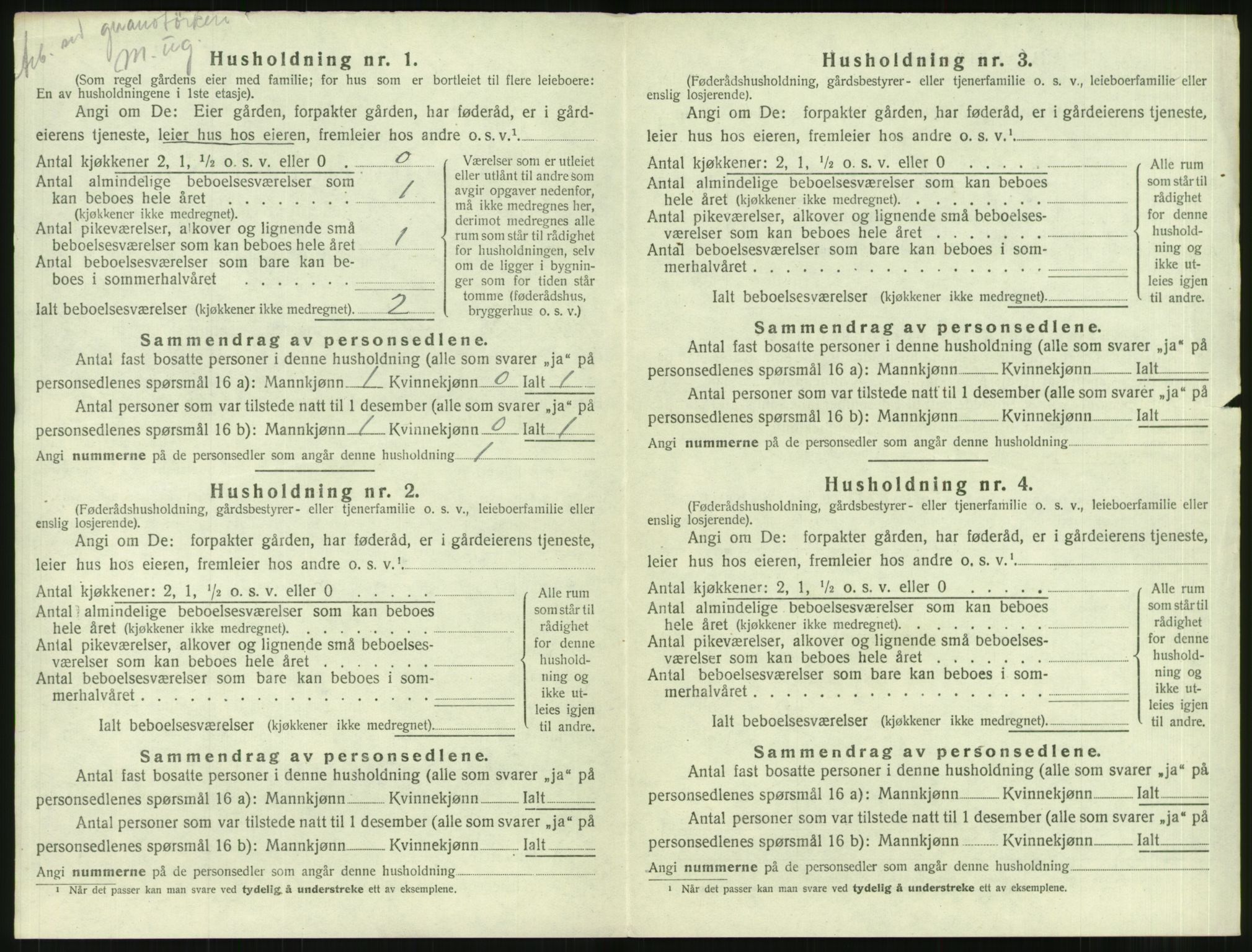 SAT, 1920 census for Borgund, 1920, p. 2083