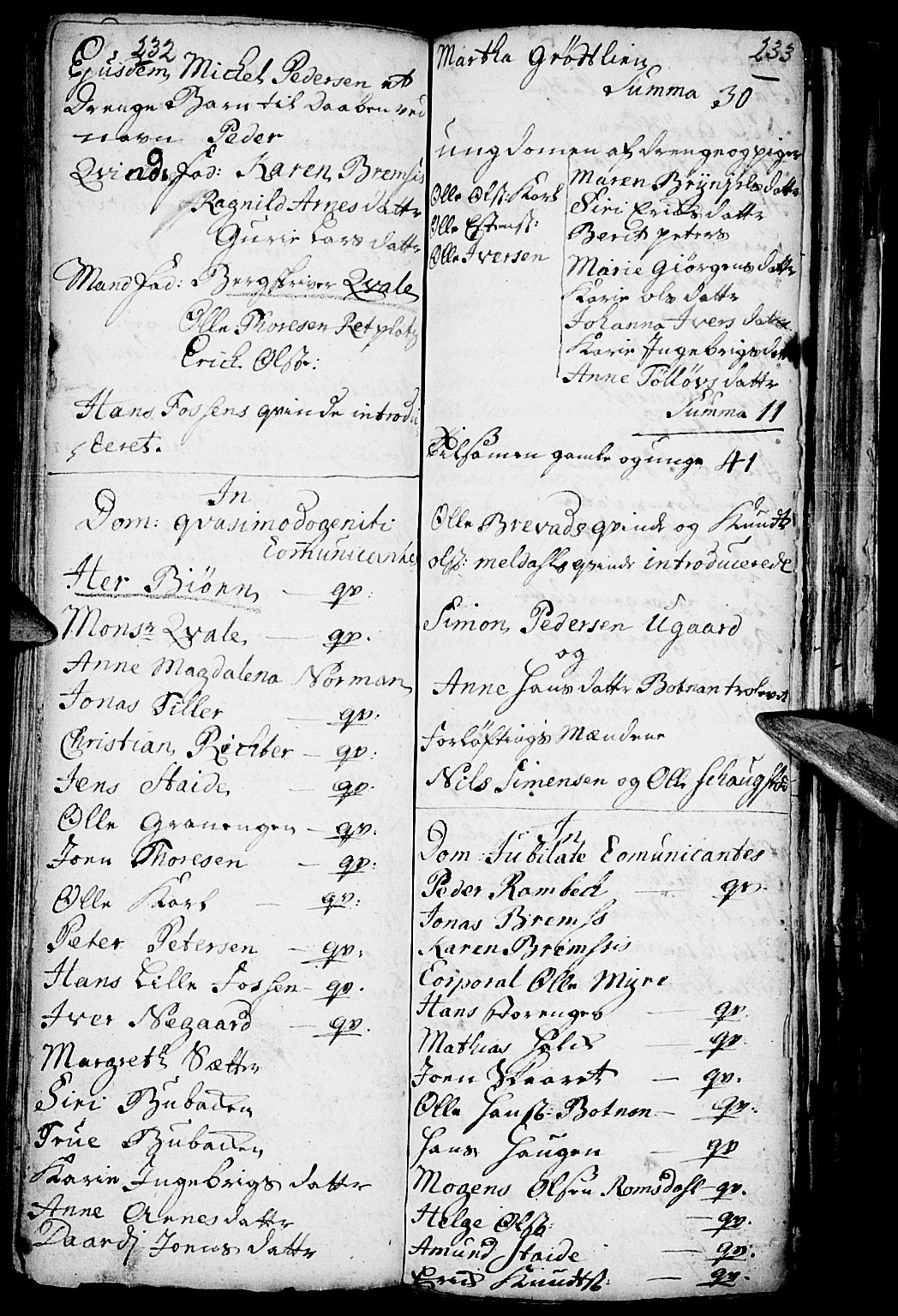 Kvikne prestekontor, SAH/PREST-064/H/Ha/Haa/L0001: Parish register (official) no. 1, 1740-1756, p. 232-233