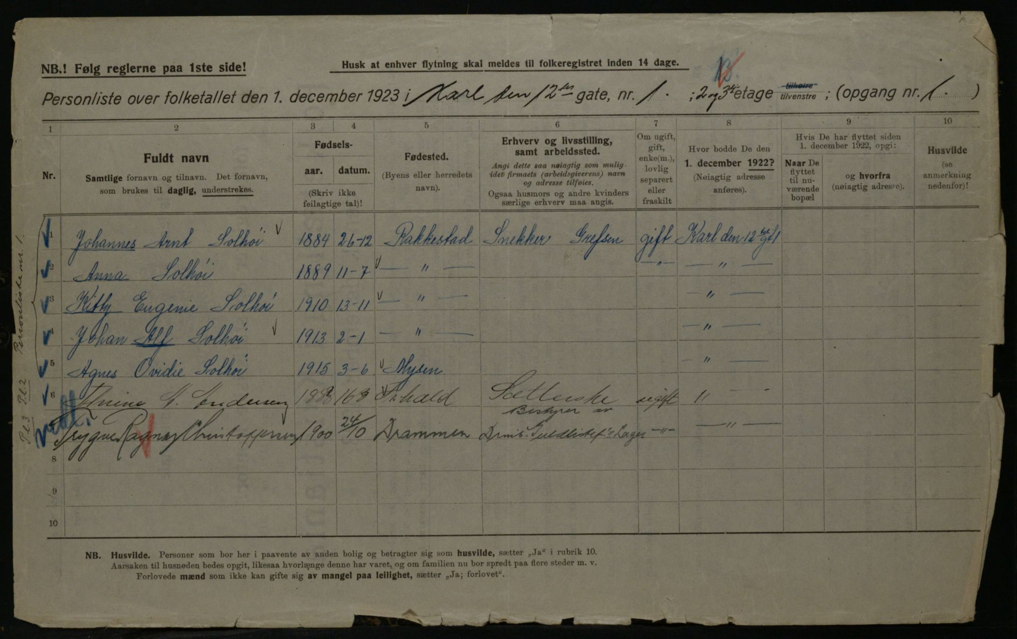 OBA, Municipal Census 1923 for Kristiania, 1923, p. 53984