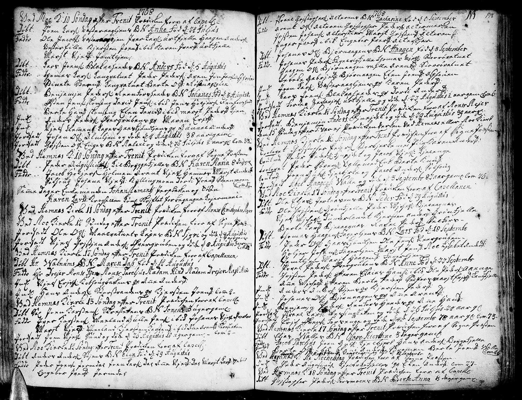 Ministerialprotokoller, klokkerbøker og fødselsregistre - Nordland, SAT/A-1459/825/L0348: Parish register (official) no. 825A04, 1752-1788, p. 178