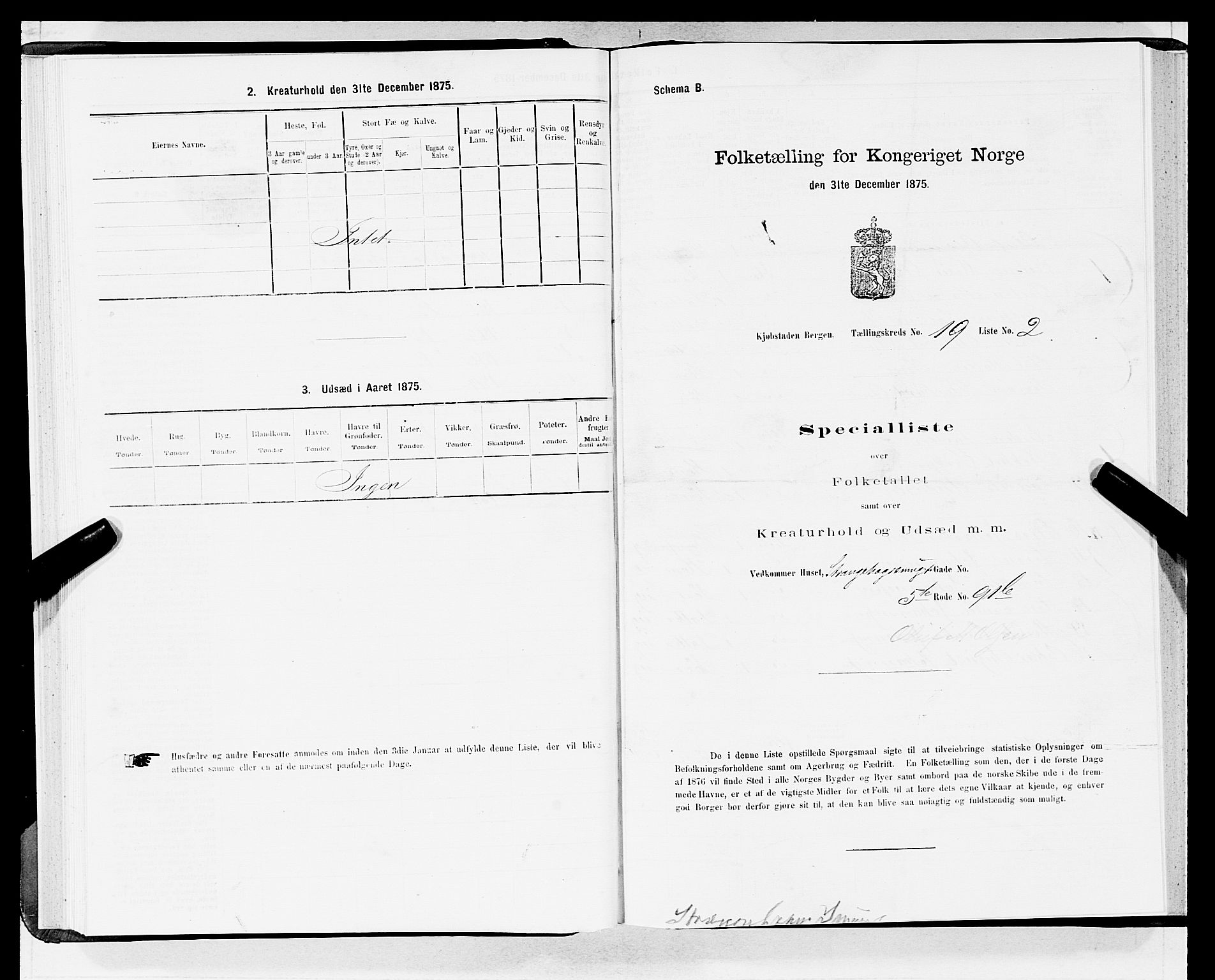 SAB, 1875 census for 1301 Bergen, 1875, p. 951