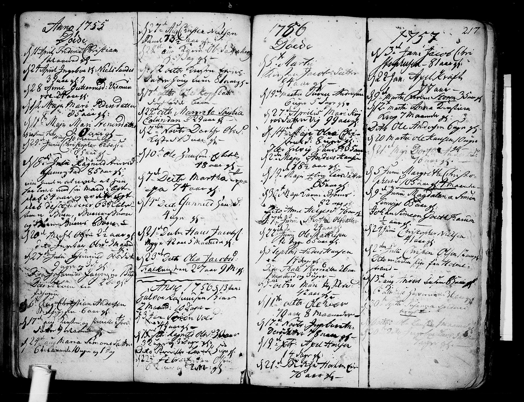 Borre kirkebøker, SAKO/A-338/F/Fa/L0002: Parish register (official) no. I 2, 1752-1806, p. 217