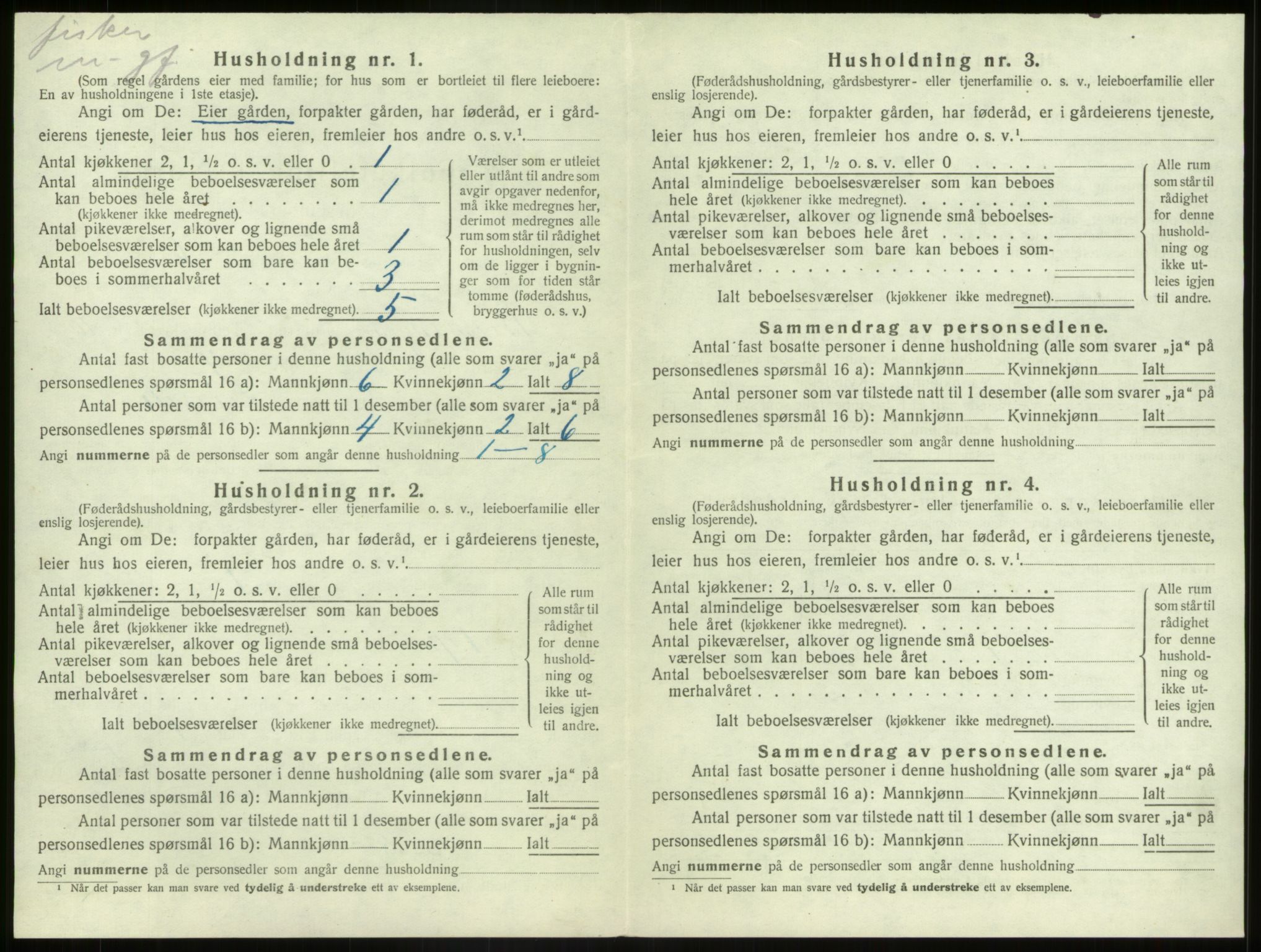 SAB, 1920 census for Bremanger, 1920, p. 725