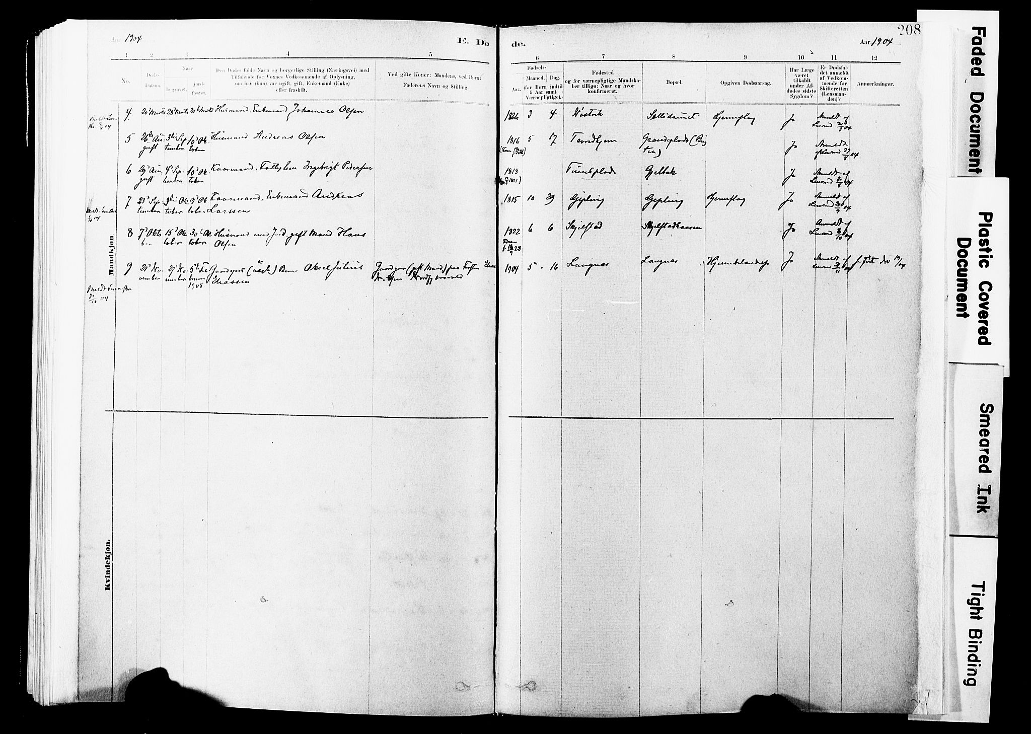 Ministerialprotokoller, klokkerbøker og fødselsregistre - Nord-Trøndelag, SAT/A-1458/744/L0420: Parish register (official) no. 744A04, 1882-1904, p. 208