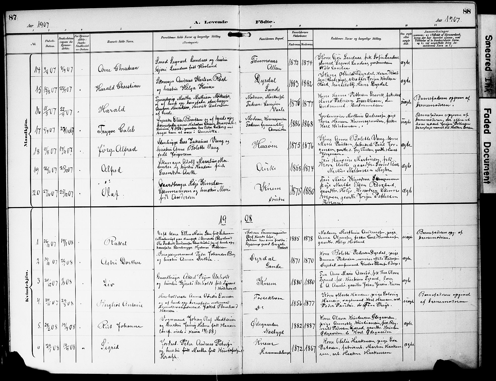 Strømm kirkebøker, AV/SAKO-A-322/G/Ga/L0004: Parish register (copy) no. I 4, 1897-1927, p. 87-88