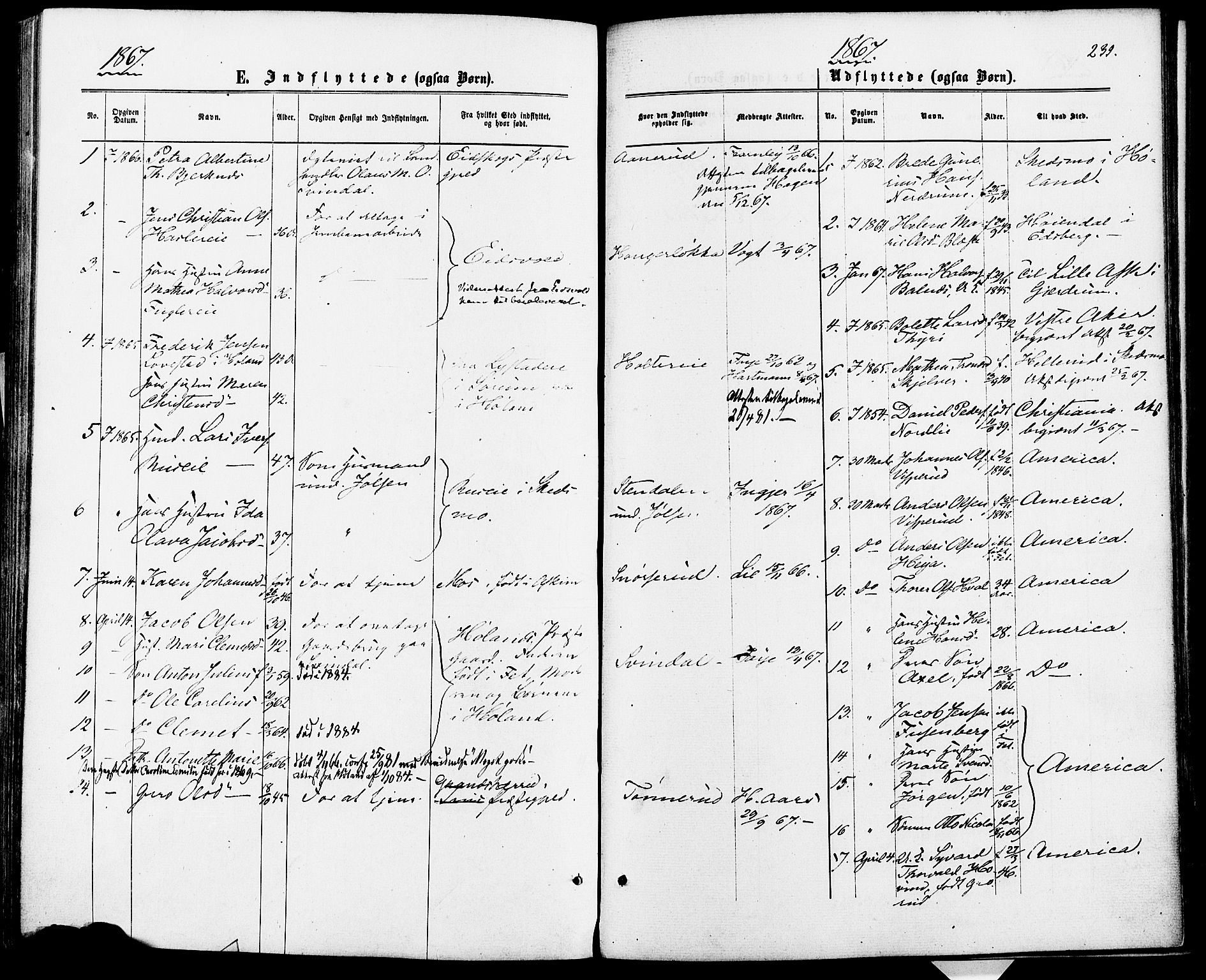 Fet prestekontor Kirkebøker, SAO/A-10370a/F/Fa/L0013: Parish register (official) no. I 13, 1867-1877, p. 239