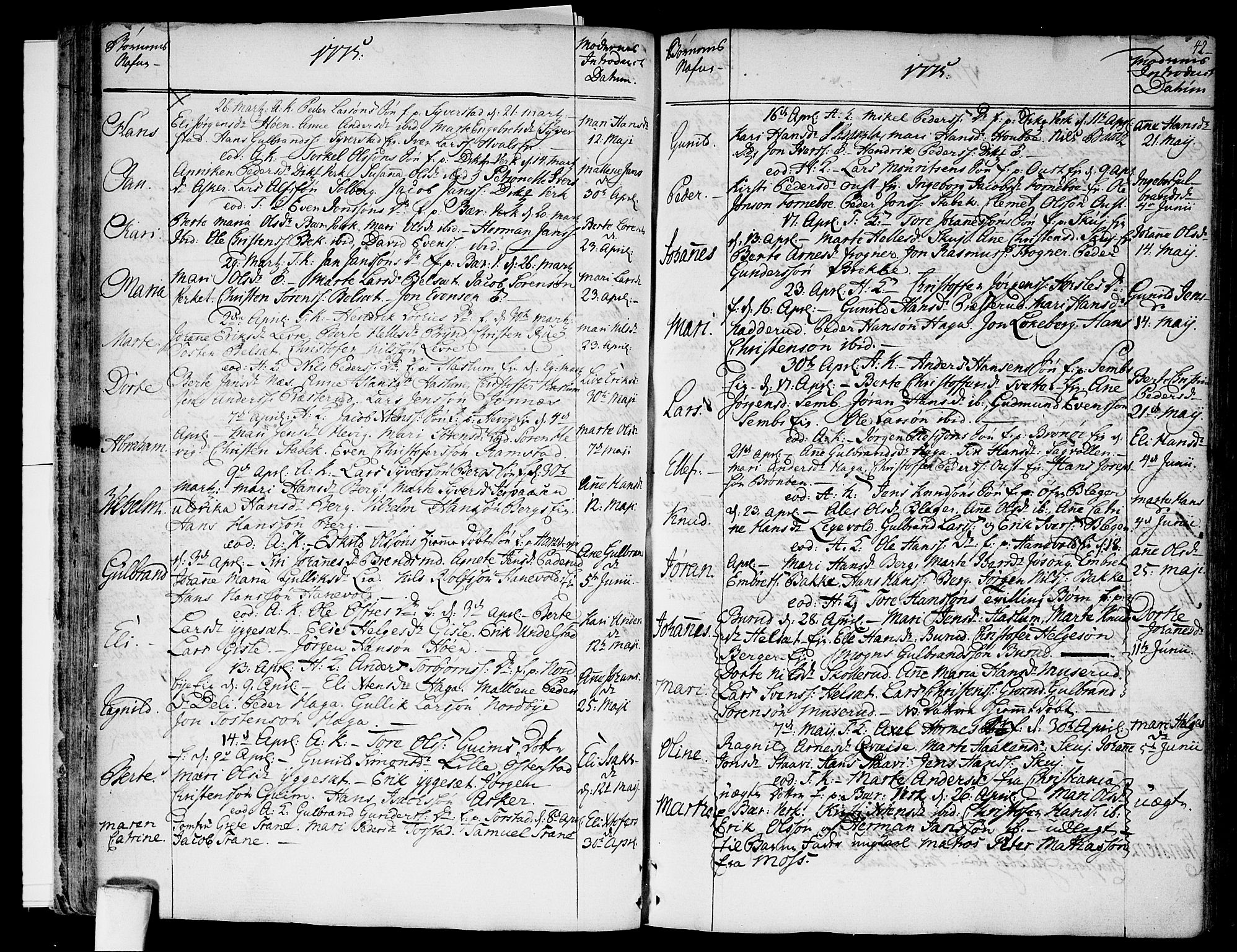 Asker prestekontor Kirkebøker, SAO/A-10256a/F/Fa/L0003: Parish register (official) no. I 3, 1767-1807, p. 42