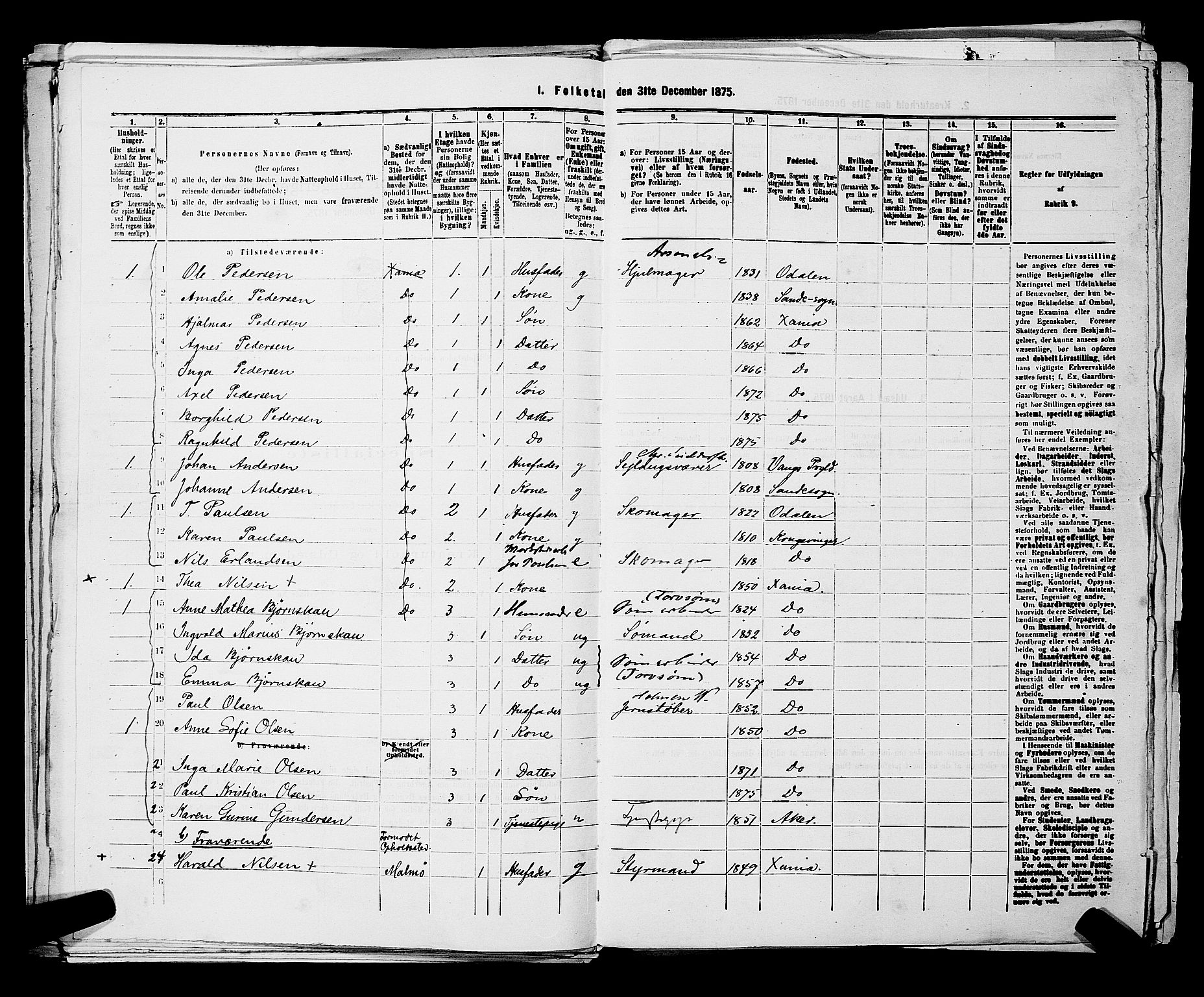 RA, 1875 census for 0301 Kristiania, 1875, p. 5227