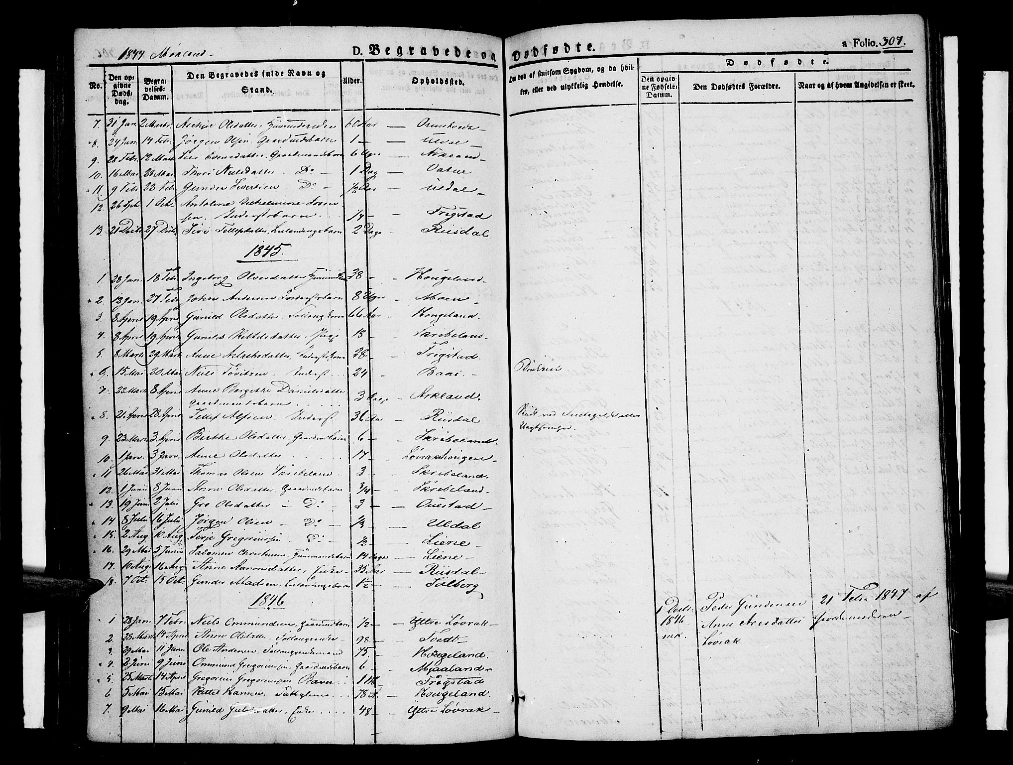 Åmli sokneprestkontor, SAK/1111-0050/F/Fa/Fac/L0007: Parish register (official) no. A 7 /2, 1829-1851, p. 307