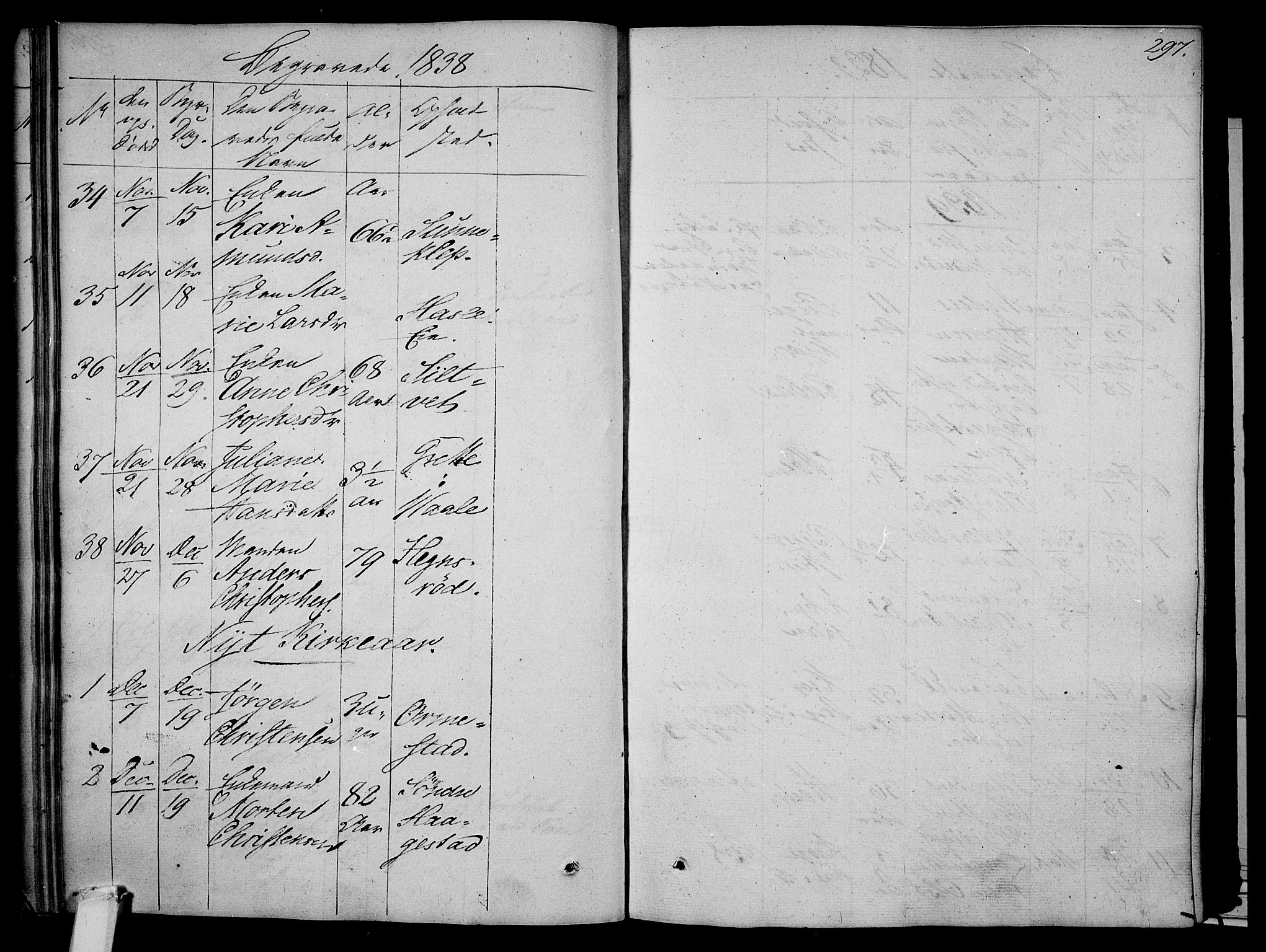 Våle kirkebøker, AV/SAKO-A-334/F/Fa/L0008: Parish register (official) no. I 8, 1824-1844, p. 297