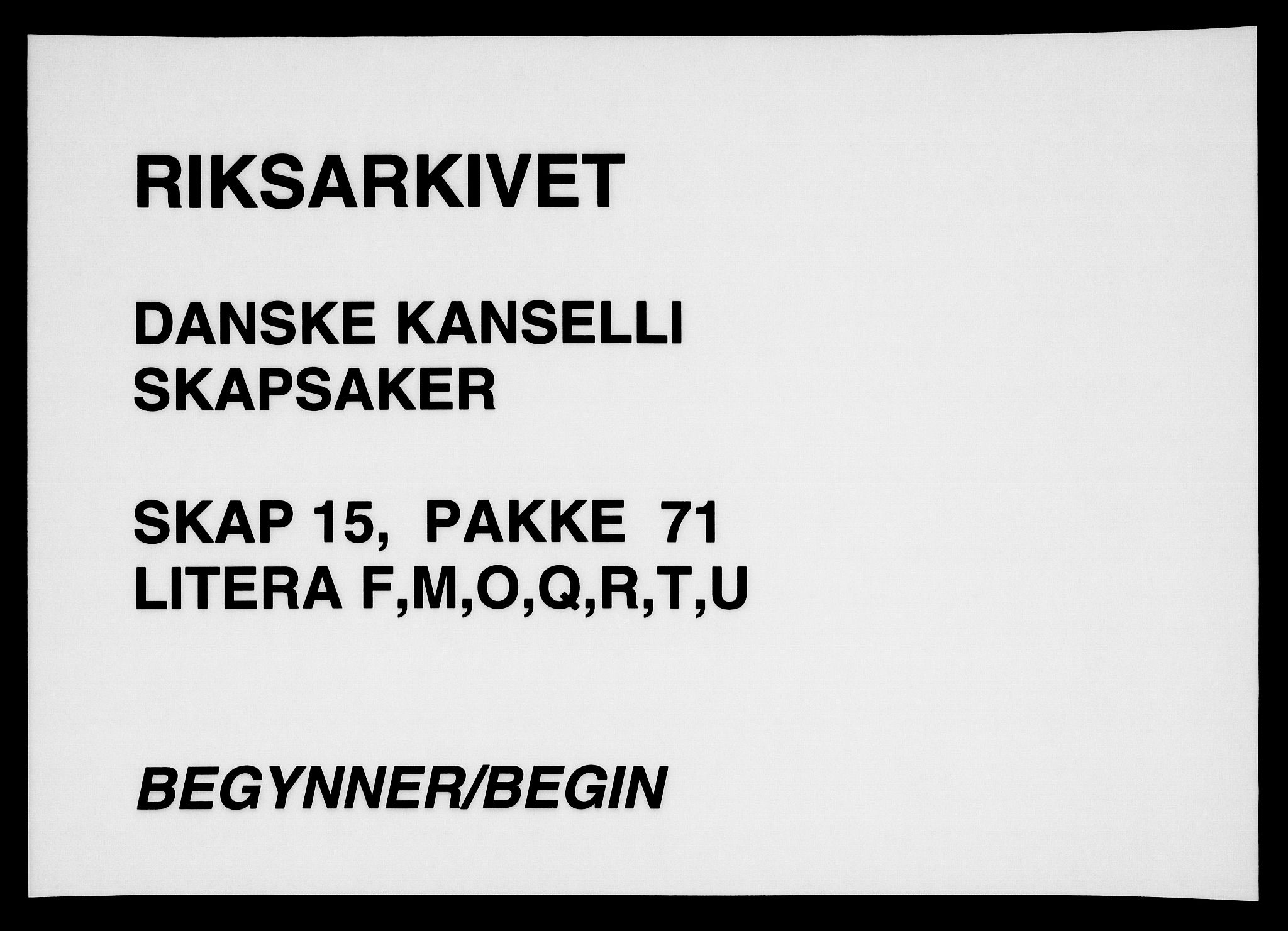 Danske Kanselli, Skapsaker, AV/RA-EA-4061/F/L0073: Skap 15, pakke 52-75, 1618-1719, p. 192