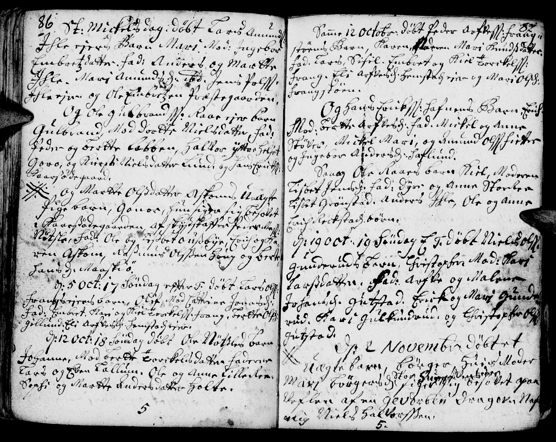 Stange prestekontor, AV/SAH-PREST-002/K/L0002: Parish register (official) no. 2, 1724-1740, p. 86-87