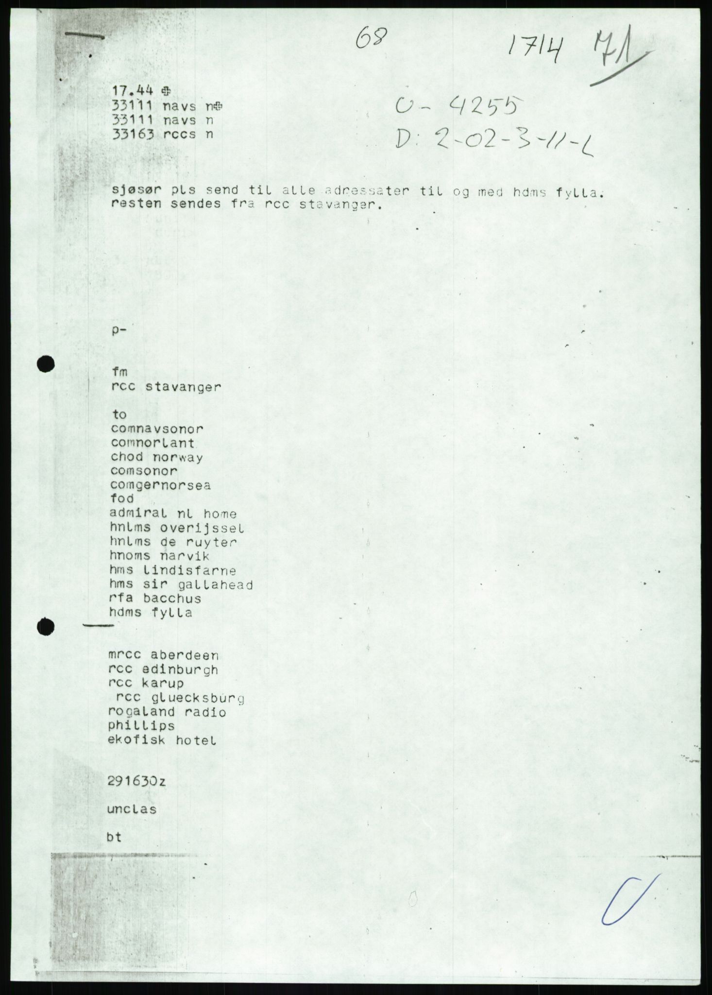 Justisdepartementet, Granskningskommisjonen ved Alexander Kielland-ulykken 27.3.1980, AV/RA-S-1165/D/L0017: P Hjelpefartøy (Doku.liste + P1-P6 av 6)/Q Hovedredningssentralen (Q0-Q27 av 27), 1980-1981, p. 219