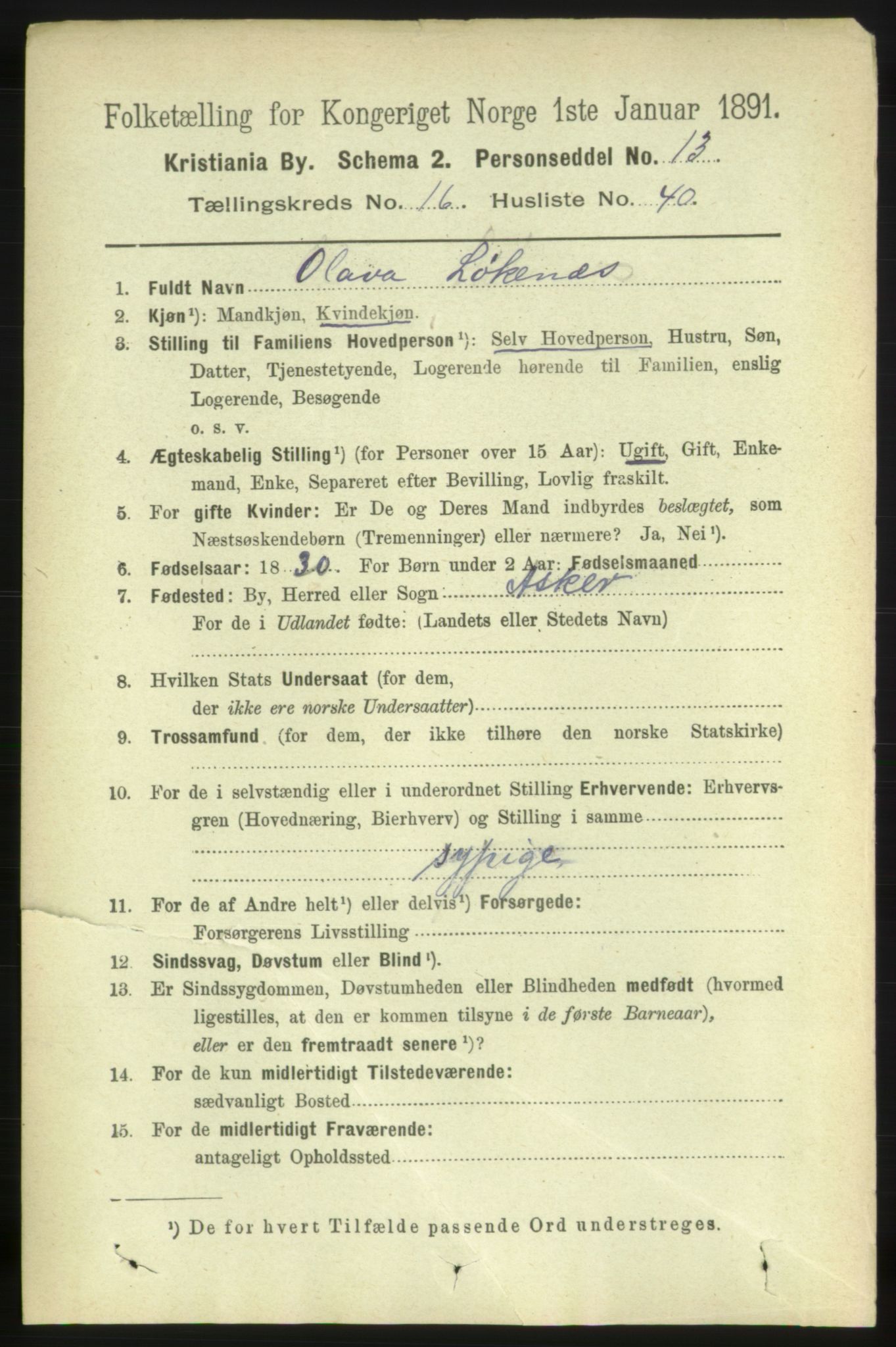 RA, 1891 census for 0301 Kristiania, 1891, p. 7988