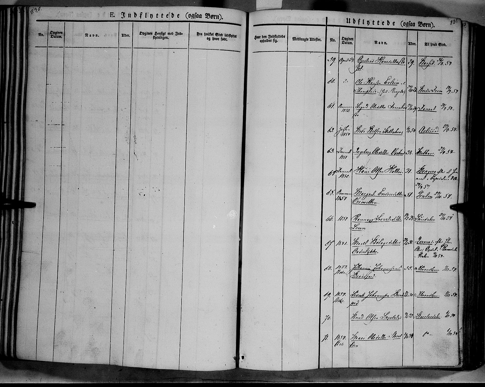 Lesja prestekontor, AV/SAH-PREST-068/H/Ha/Haa/L0006: Parish register (official) no. 6B, 1843-1854, p. 830-831