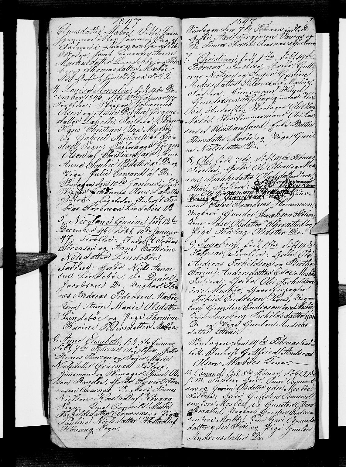 Oddernes sokneprestkontor, AV/SAK-1111-0033/F/Fb/Fba/L0005: Parish register (copy) no. B 5, 1846-1859, p. 5