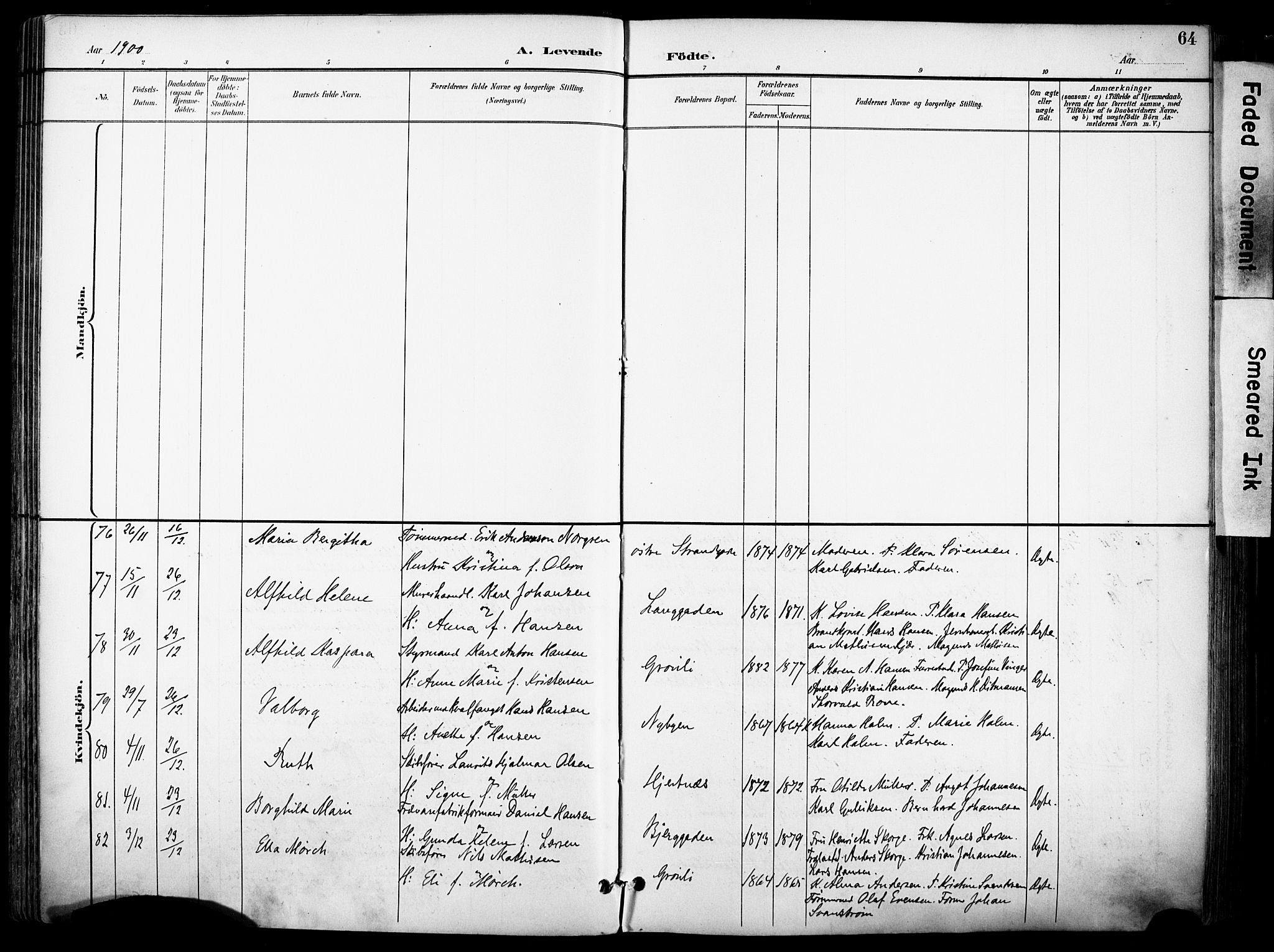 Sandefjord kirkebøker, SAKO/A-315/F/Fa/L0004: Parish register (official) no. 4, 1894-1905, p. 64