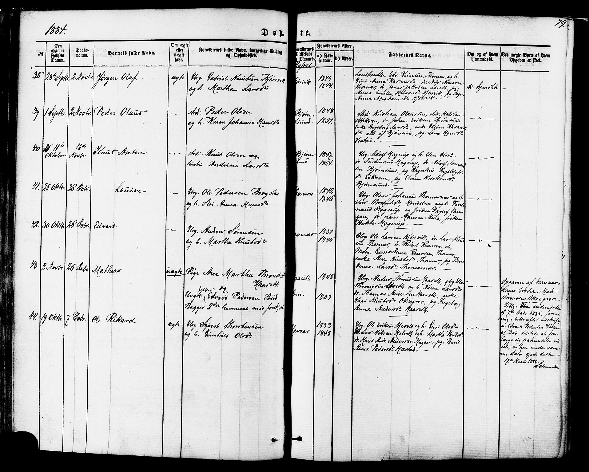 Ministerialprotokoller, klokkerbøker og fødselsregistre - Møre og Romsdal, SAT/A-1454/565/L0749: Parish register (official) no. 565A03, 1871-1886, p. 79