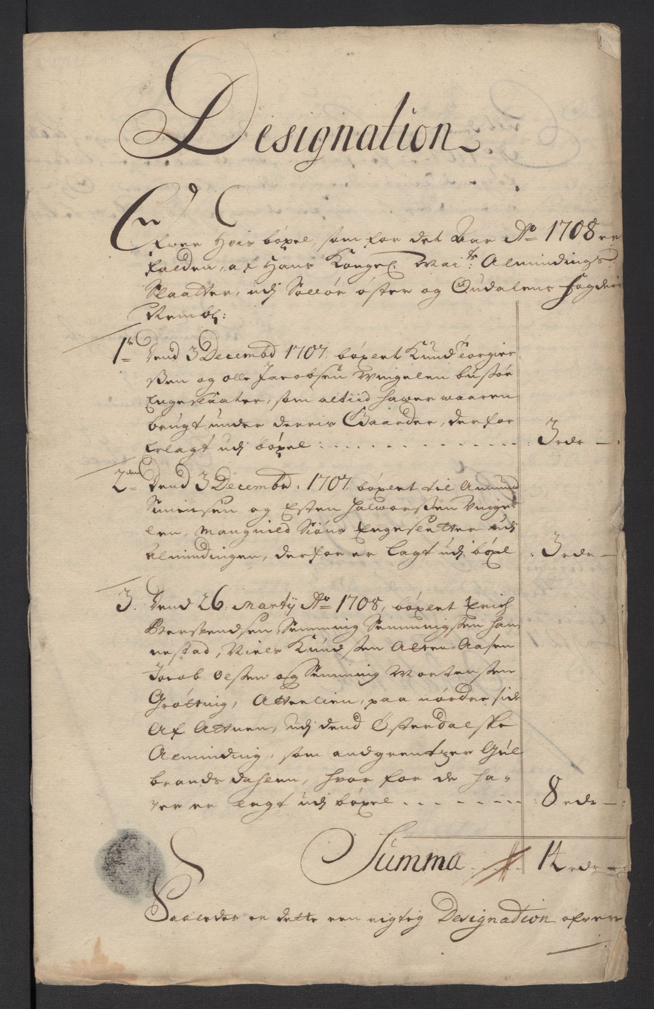 Rentekammeret inntil 1814, Reviderte regnskaper, Fogderegnskap, RA/EA-4092/R13/L0845: Fogderegnskap Solør, Odal og Østerdal, 1708, p. 117