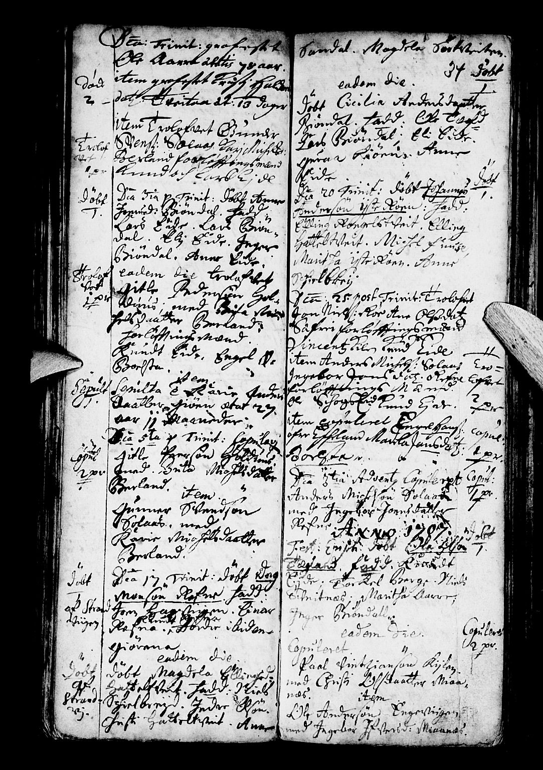Os sokneprestembete, SAB/A-99929: Parish register (official) no. A 3, 1669-1760, p. 34