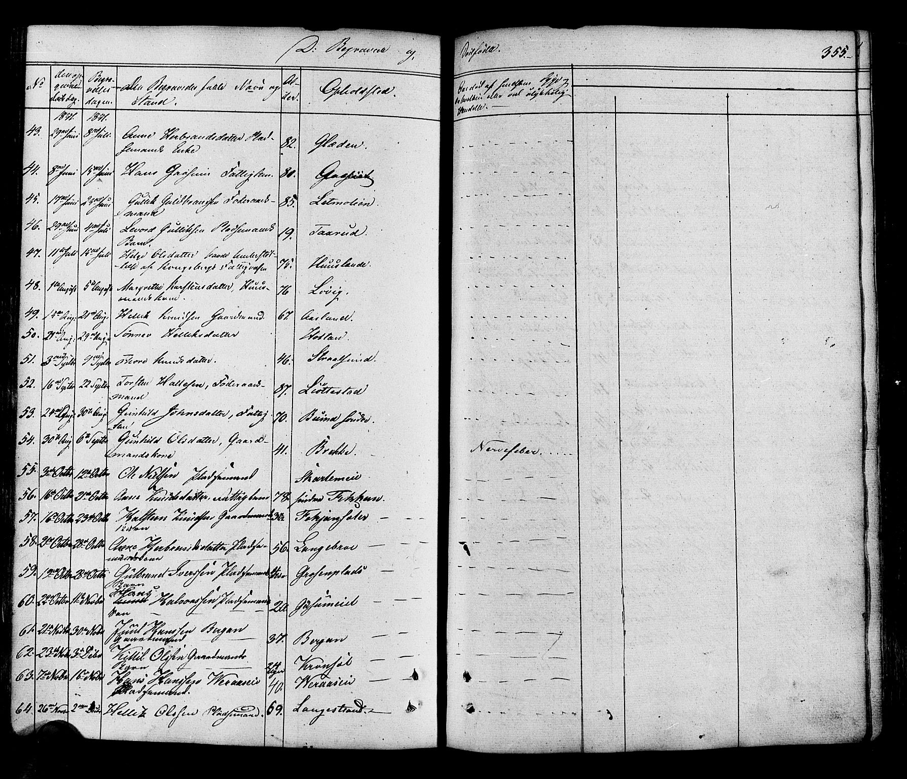 Flesberg kirkebøker, AV/SAKO-A-18/F/Fa/L0006: Parish register (official) no. I 6, 1834-1860, p. 355