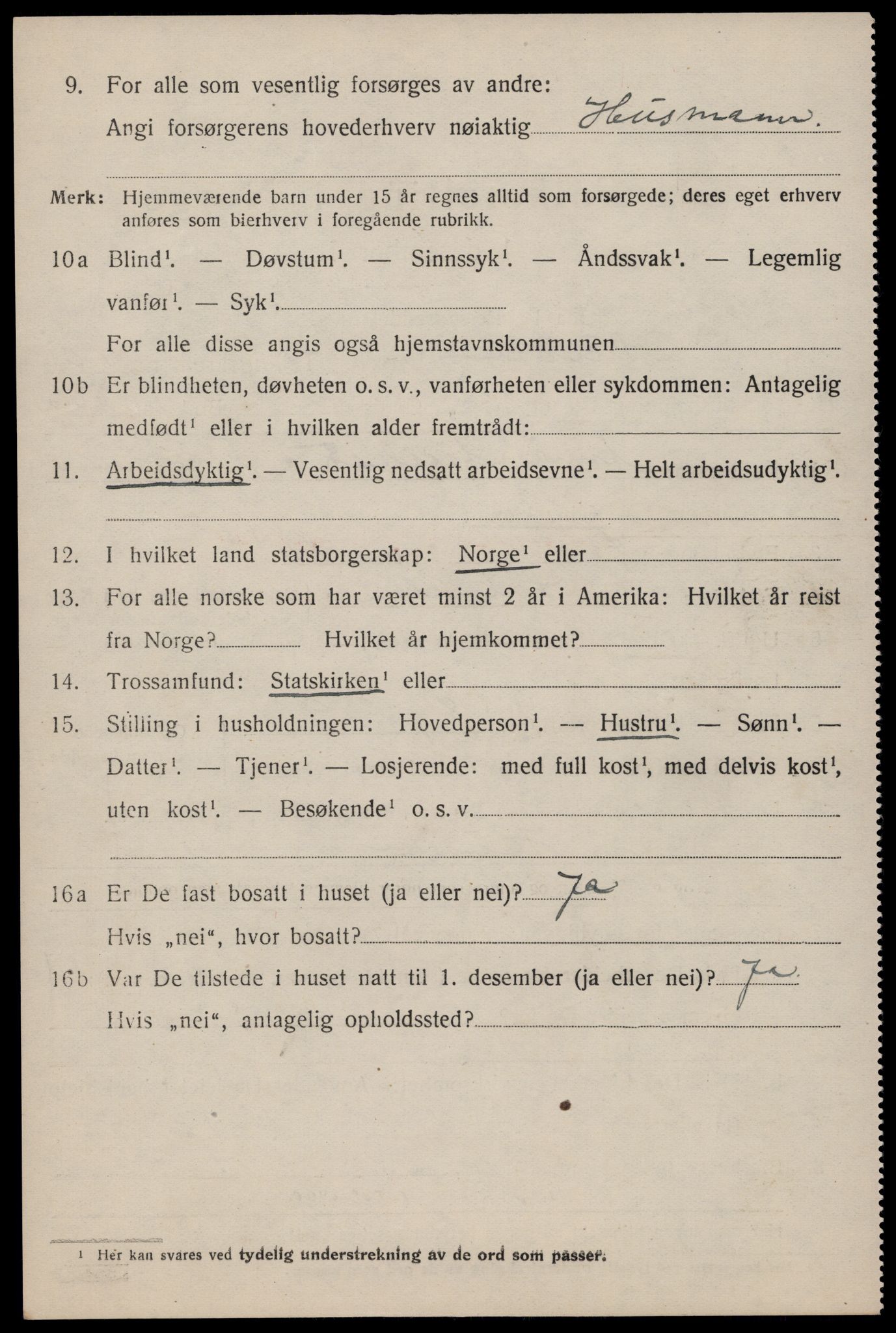 SAST, 1920 census for Suldal, 1920, p. 3223