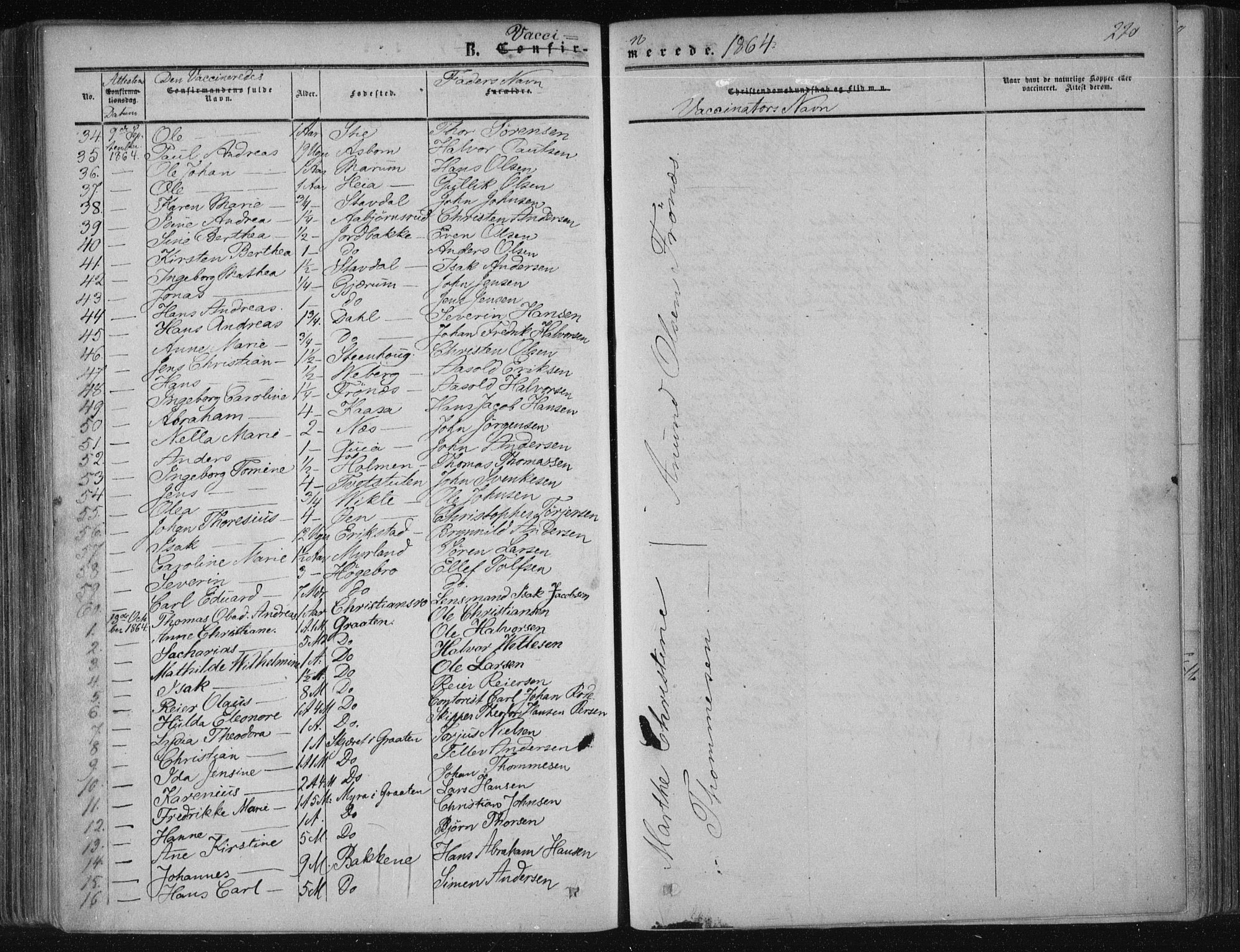 Solum kirkebøker, AV/SAKO-A-306/F/Fa/L0007: Parish register (official) no. I 7, 1856-1864, p. 220