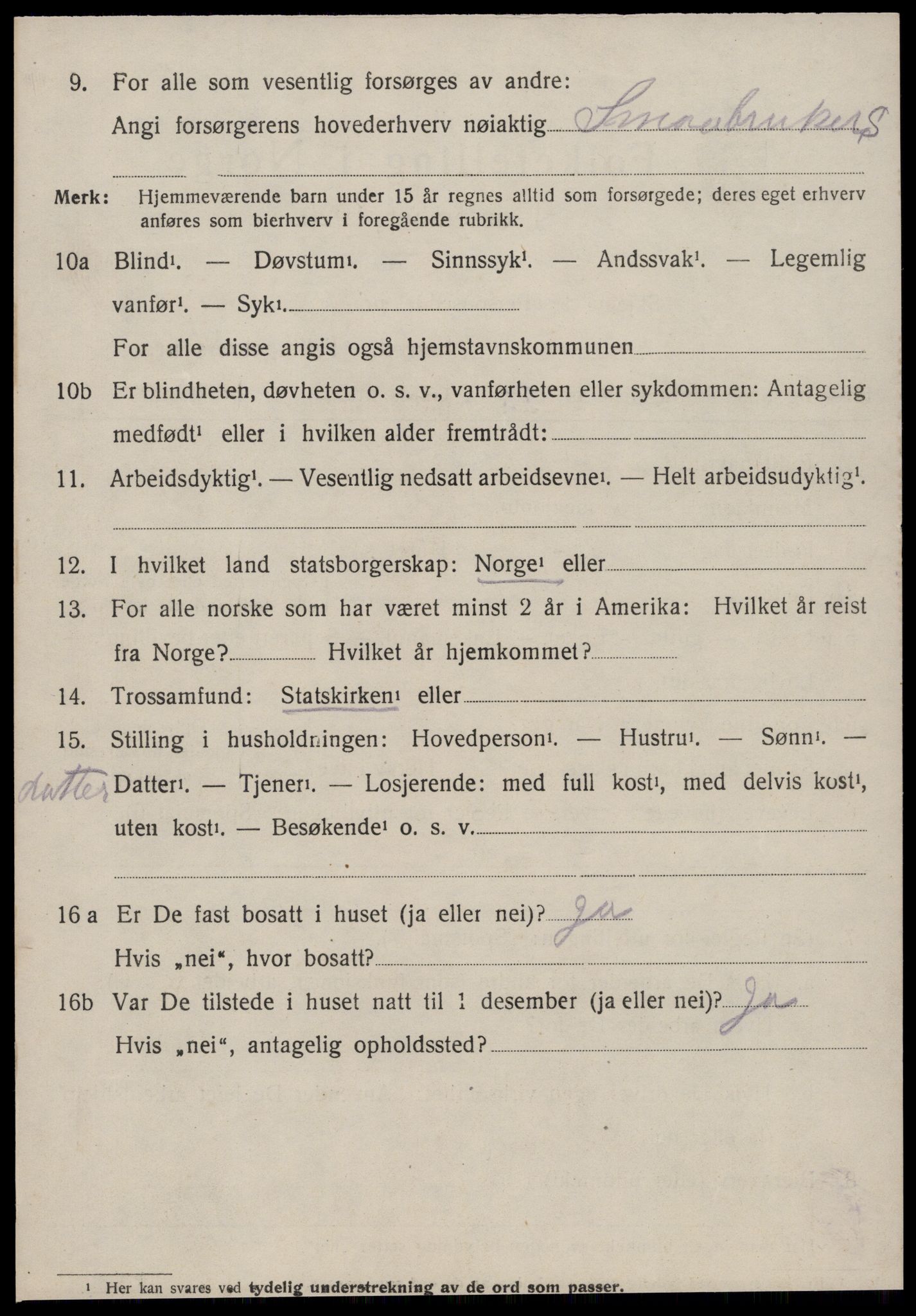 SAT, 1920 census for Norddal, 1920, p. 3354