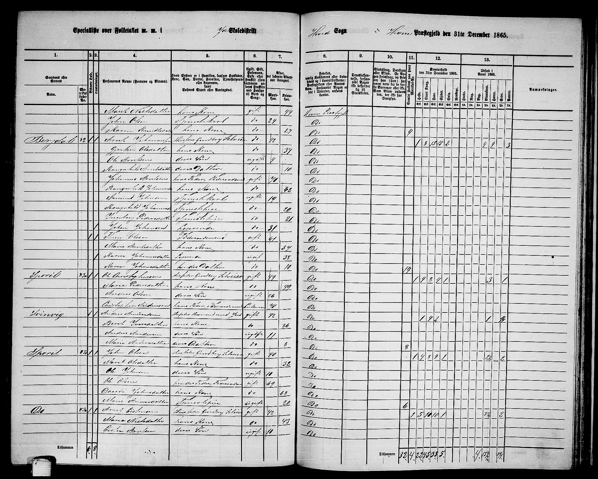 RA, 1865 census for Hemne, 1865, p. 153