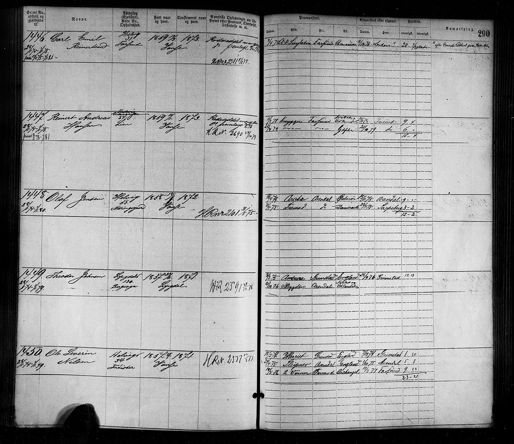 Farsund mønstringskrets, AV/SAK-2031-0017/F/Fa/L0001: Annotasjonsrulle nr 1-1920 med register, M-1, 1869-1877, p. 321