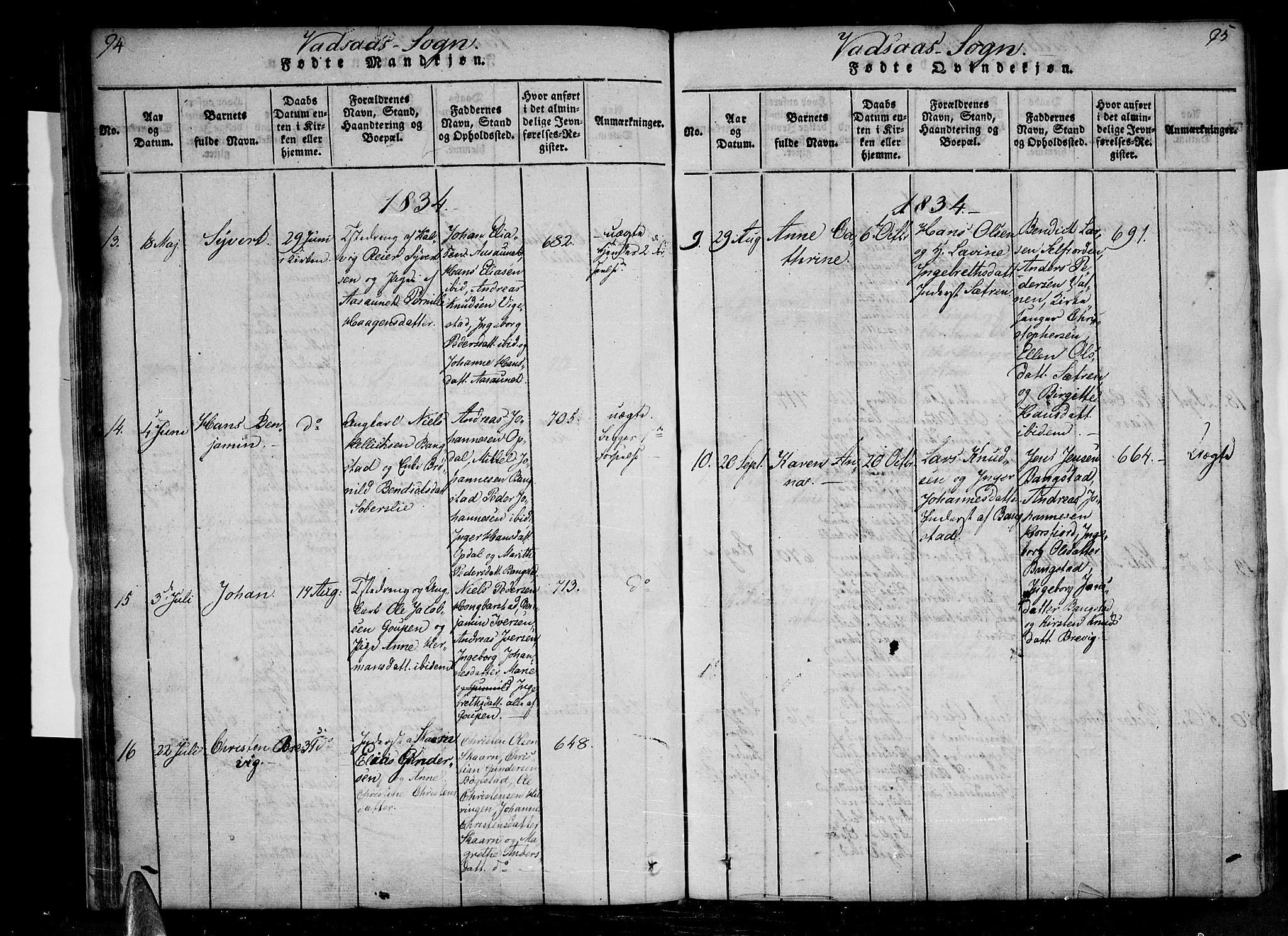 Ministerialprotokoller, klokkerbøker og fødselsregistre - Nordland, AV/SAT-A-1459/810/L0142: Parish register (official) no. 810A06 /1, 1819-1841, p. 94-95